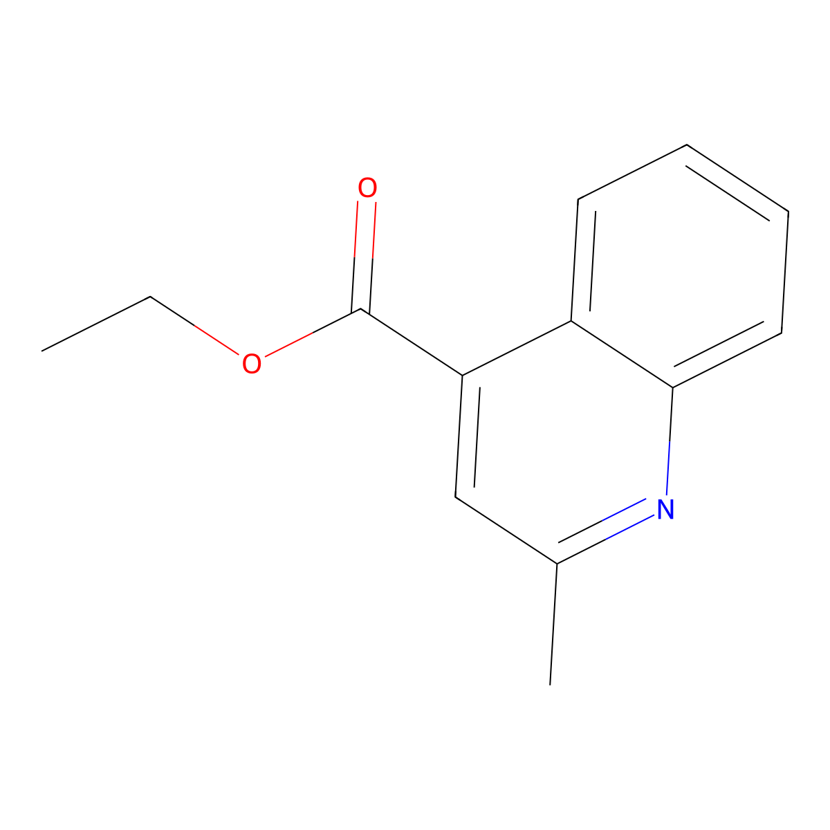 Ethyl 2-methylquinoline-4-carboxylate molecular structure, CAS 7120-26-5