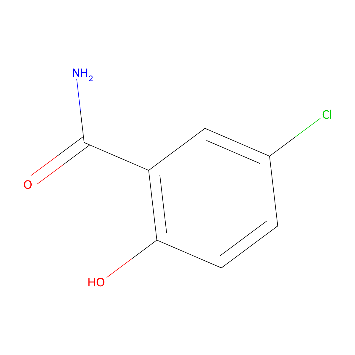 5-Chloro-2-hydroxybenzamide molecular structure, CAS 7120-43-6