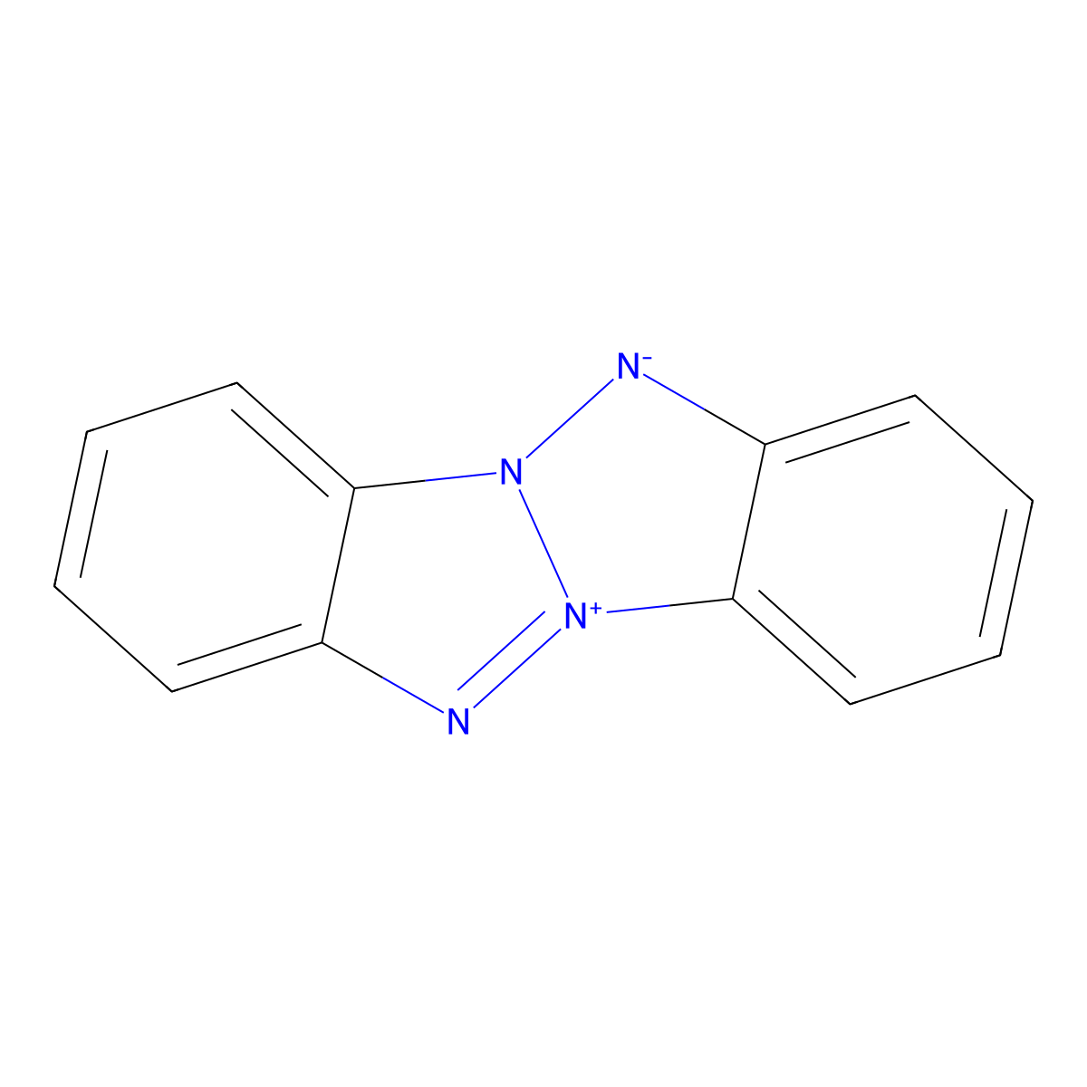 6h-benzotriazolo(2,1-a)benzotriazol-5-ium, inner salt molecular structure, CAS 7120-73-2