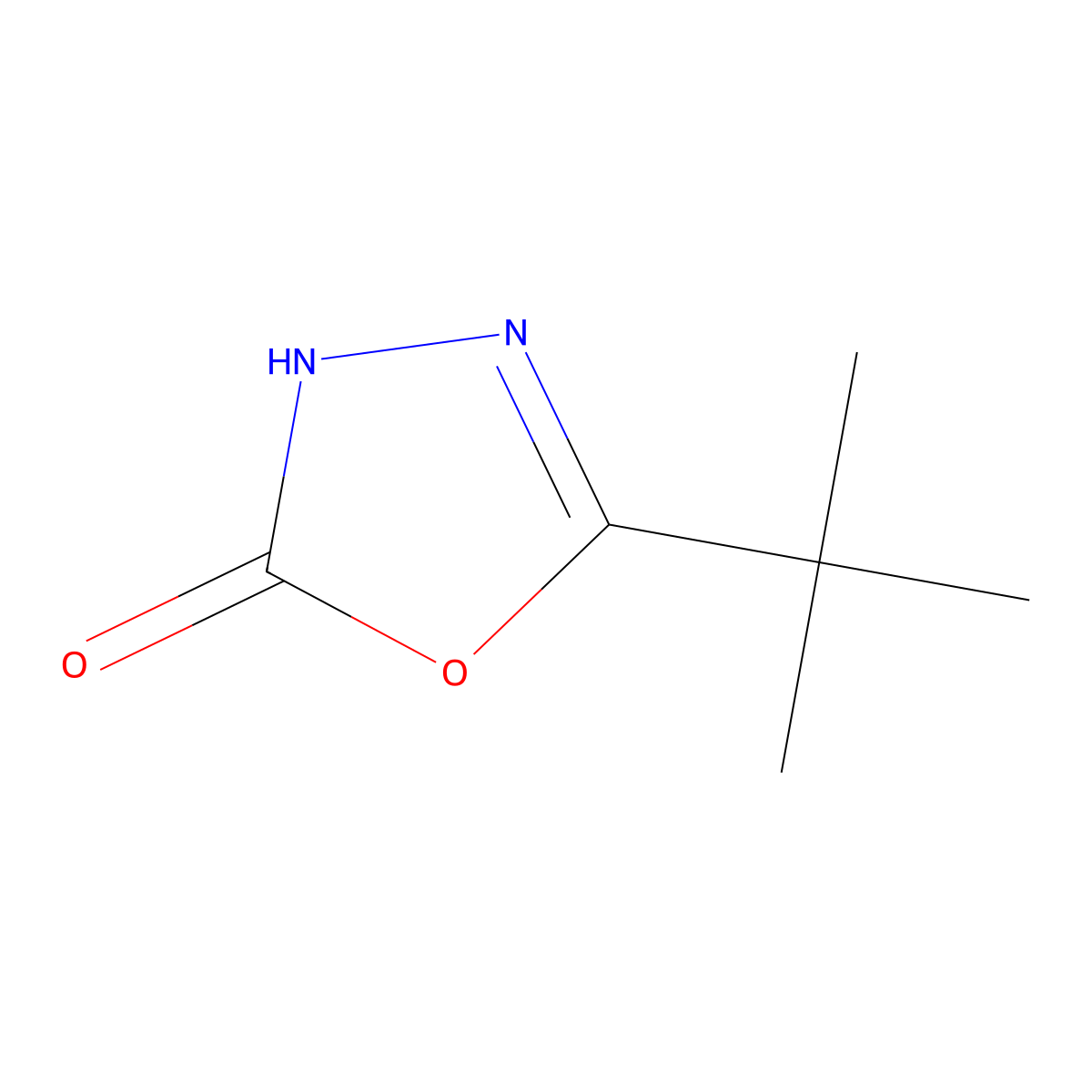 5-(1,1-Dimethylethyl)-1,3,4-oxadiazol-2(3H)-one molecular structure, CAS 7120-86-7