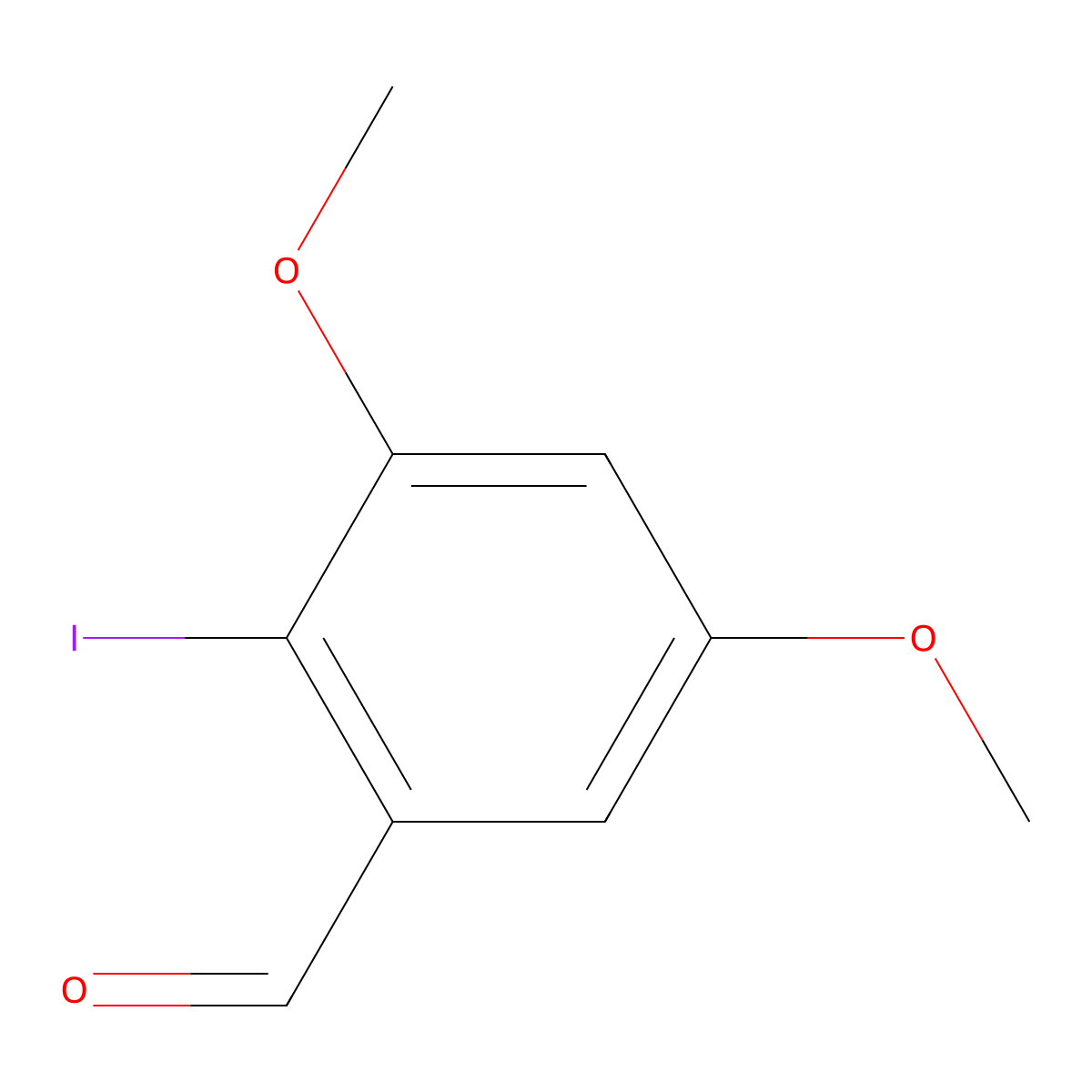 Benzaldehyde, 2-iodo-3,5-dimethoxy- molecular structure, CAS 71202-01-2