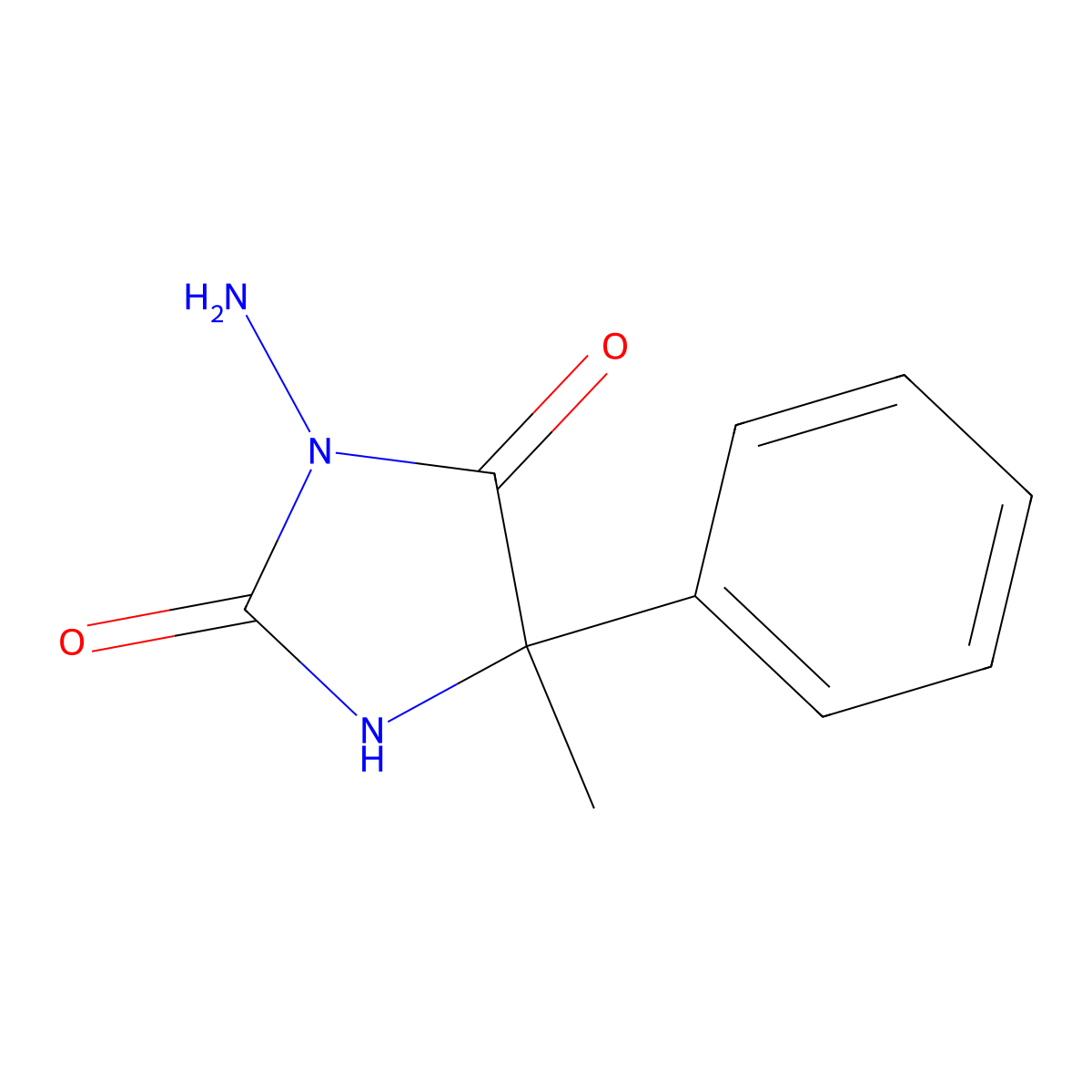 3-Amino-5-methyl-5-phenylimidazolidine-2,4-dione molecular structure, CAS 71202-91-0