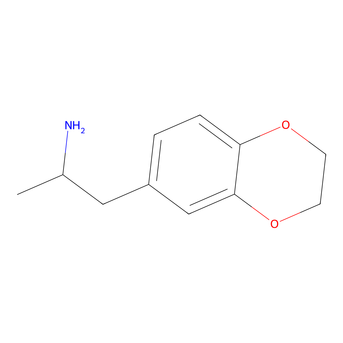 3,4-Ethylenedioxyamphetamine molecular structure, CAS 71203-56-0