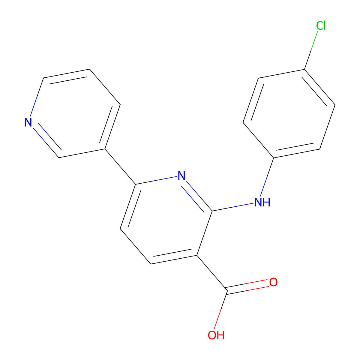 6-((4-Chlorophenyl)amino)-[2,3'-bipyridine]-5-carboxylic acid molecular structure, CAS 71204-01-8