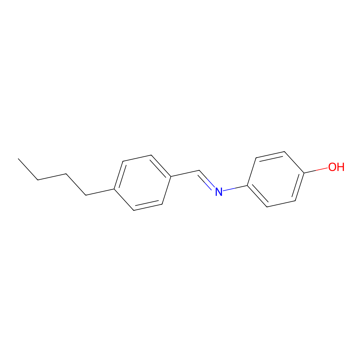 Phenol, 4-[[(4-butylphenyl)methylene]amino]- molecular structure, CAS 71205-39-5