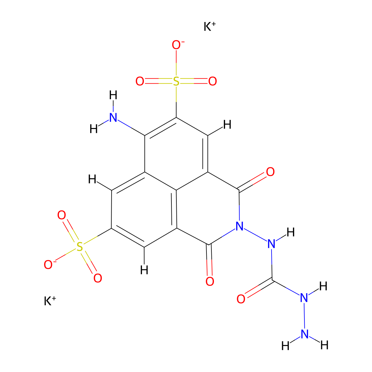 lucifer yellow ch dipotassium salt molecular structure, CAS 71206-95-6