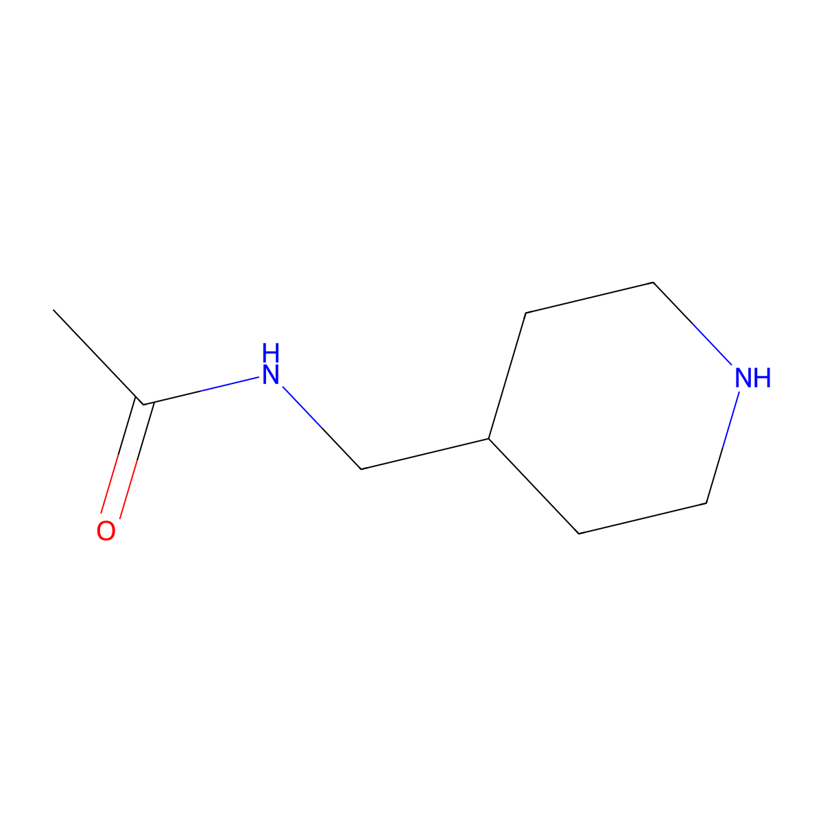 N-(piperidin-4-ylmethyl)acetamide molecular structure, CAS 71207-33-5