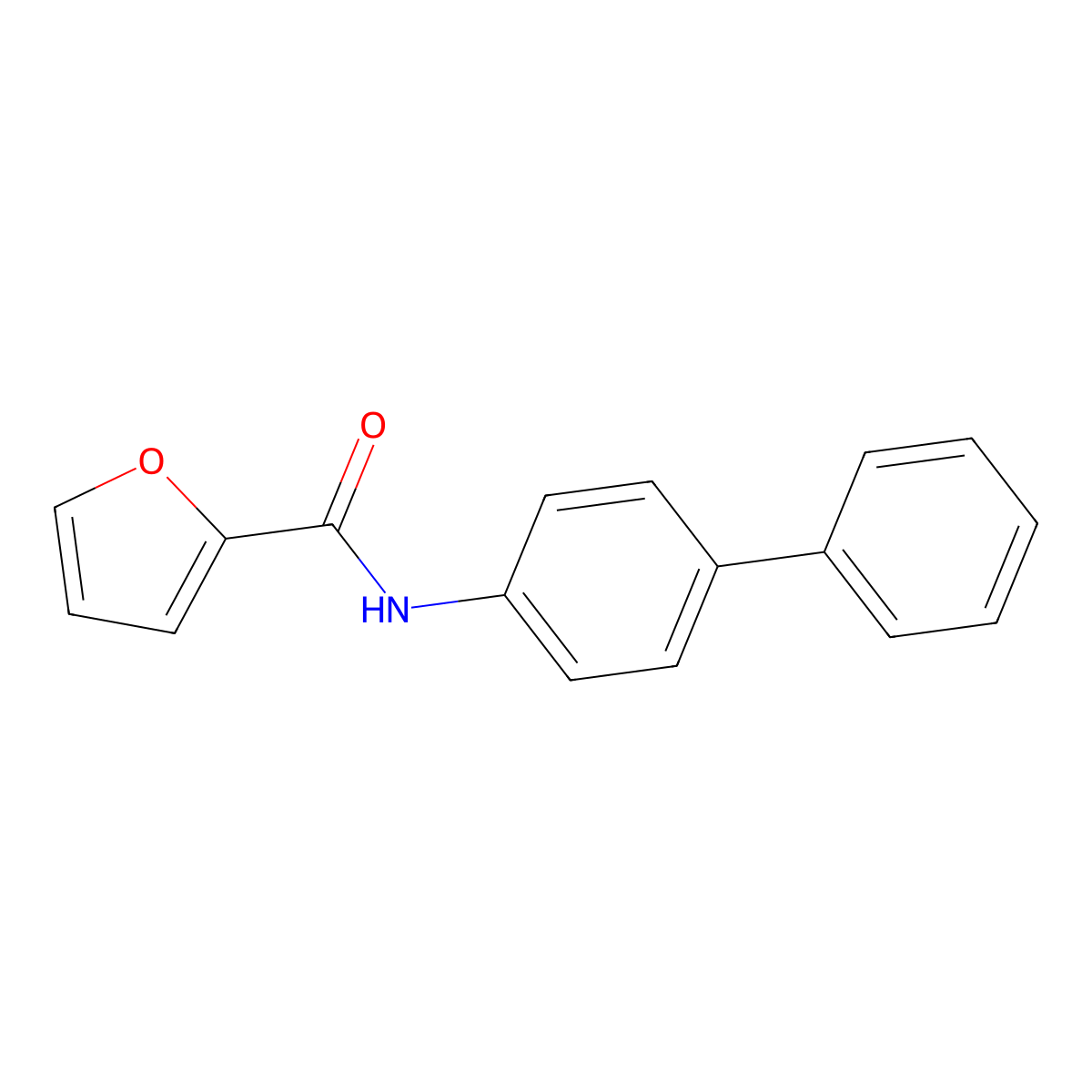 N-(4-phenylphenyl)furan-2-carboxamide molecular structure, CAS 7121-06-4