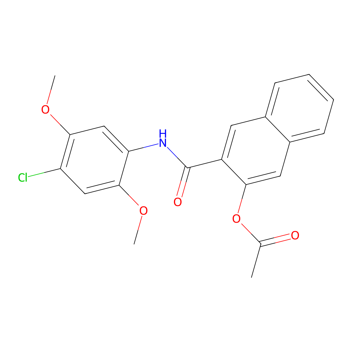 2-(N-(4-Chloro-2,5-dimethoxyphenyl)carbamoyl)-3-naphthyl acetate molecular structure, CAS 7121-10-0