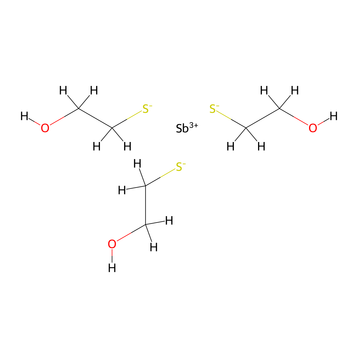 Antimony, tris(2-(mercapto-kappaS)ethanolato-kappaO)- molecular structure, CAS 71215-72-0