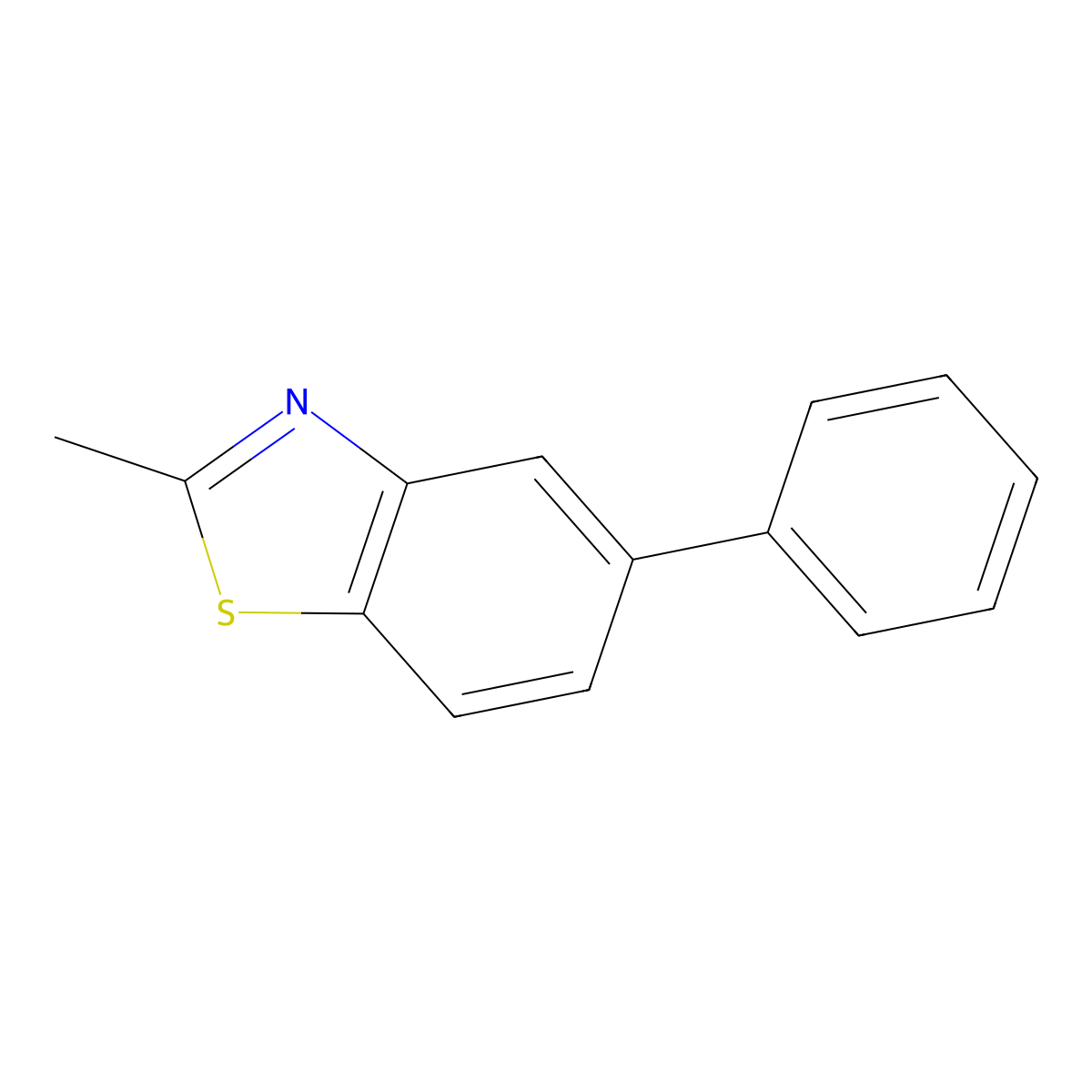 Benzothiazole, 2-methyl-5-phenyl- molecular structure, CAS 71215-89-9