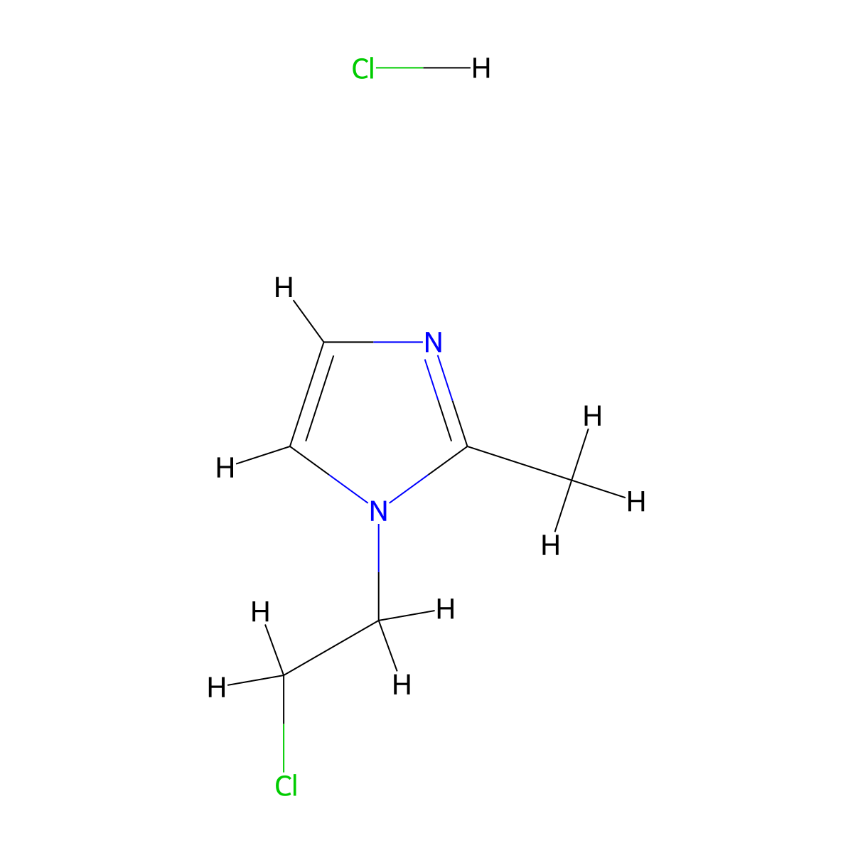 1H-Imidazole, 1-(2-chloroethyl)-2-methyl-, hydrochloride (1:1) molecular structure, CAS 71215-95-7