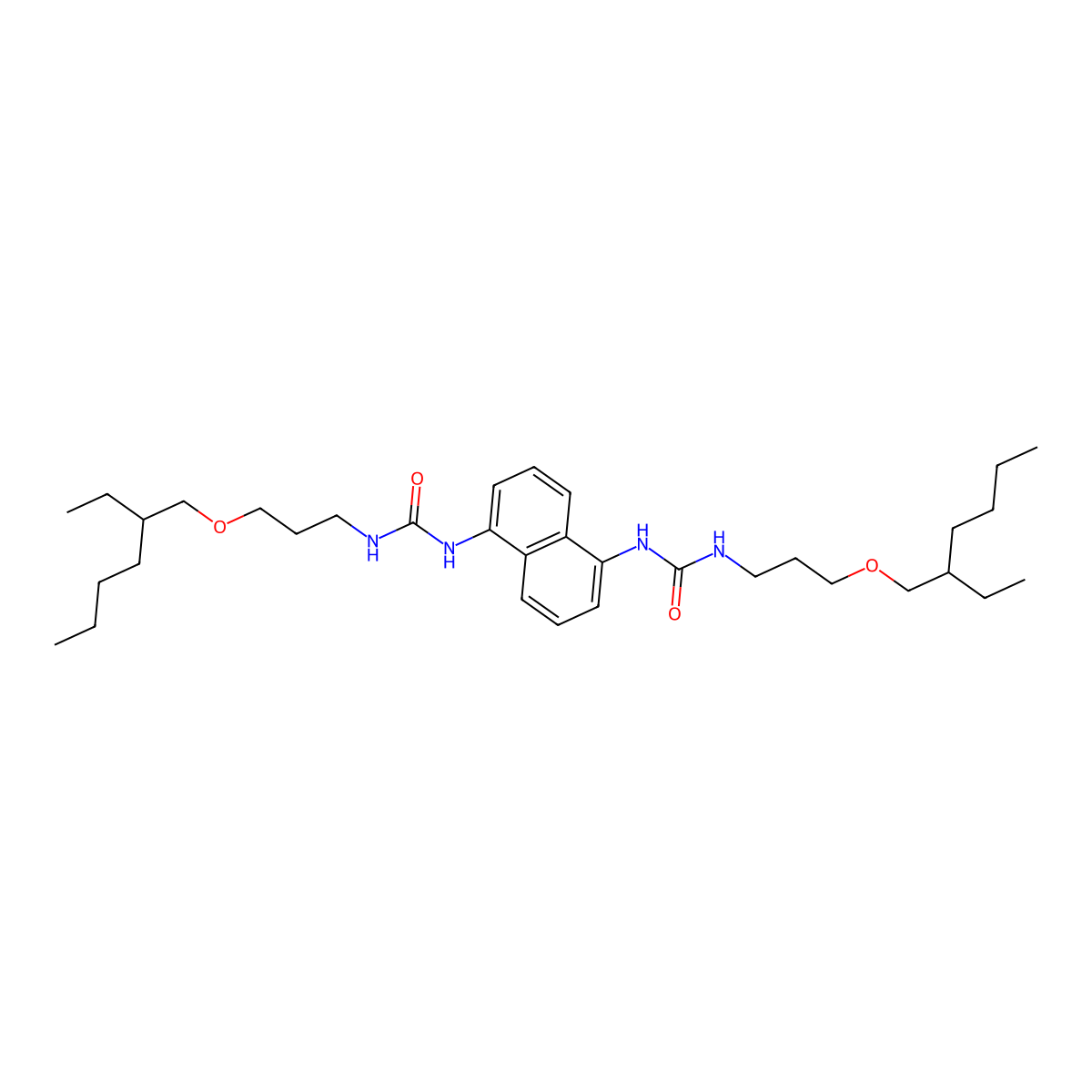 Urea, N,N''-1,5-naphthalenediylbis[N'-[3-[(2-ethylhexyl)oxy]propyl]- molecular structure, CAS 71216-01-8