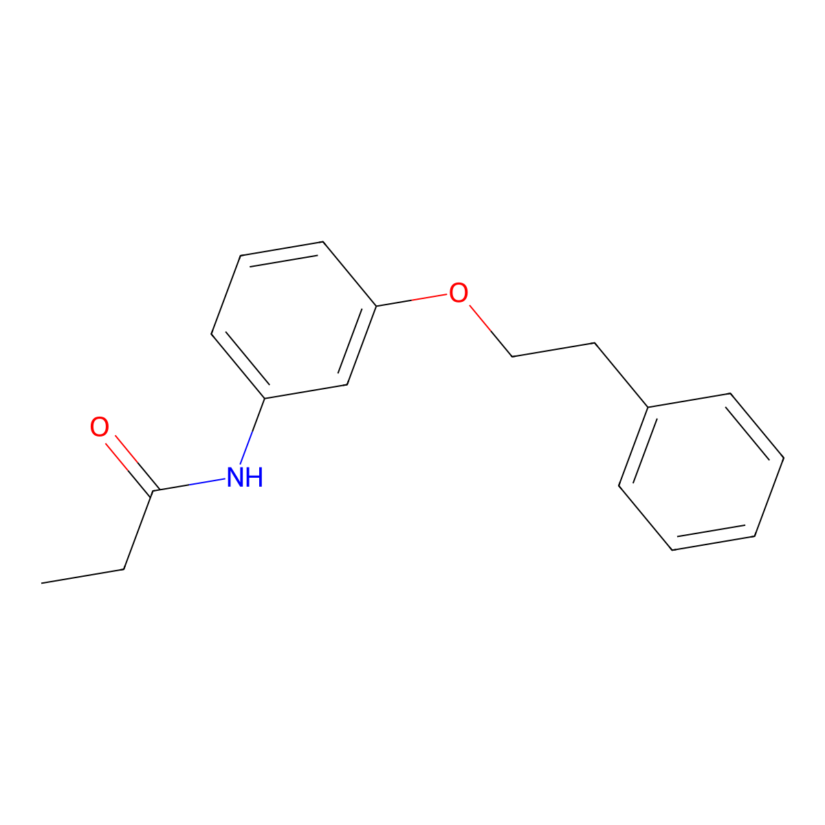 N-[3-(2-phenylethoxy)phenyl]propanamide molecular structure, CAS 71218-39-8