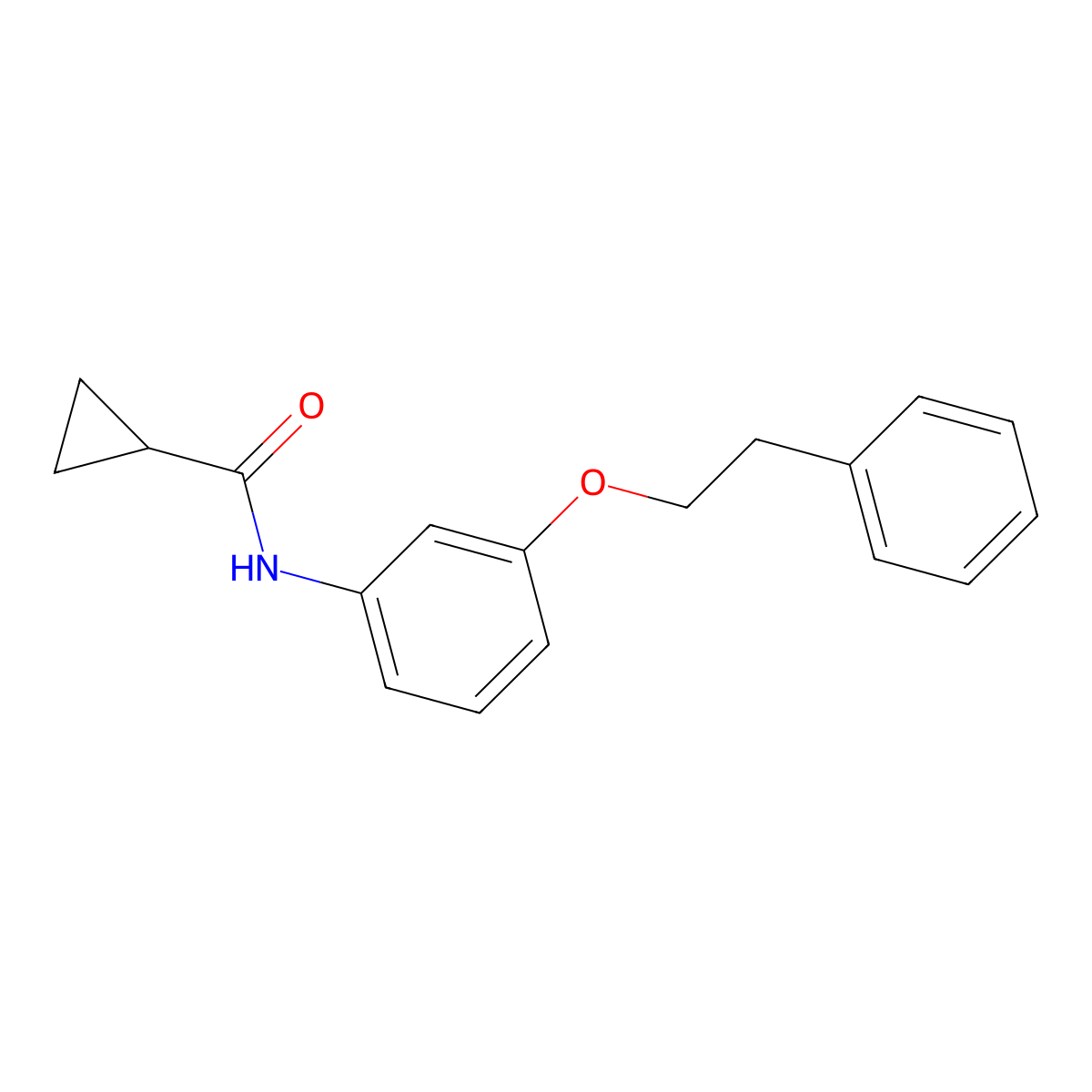 N-[3-(2-phenylethoxy)phenyl]cyclopropanecarboxamide molecular structure, CAS 71218-41-2