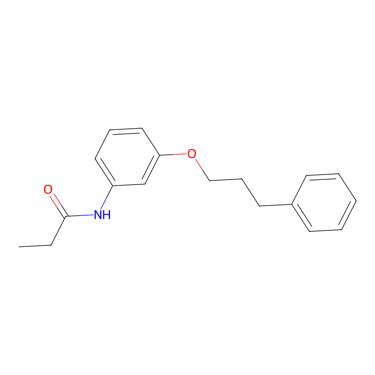 N-[3-(3-phenylpropoxy)phenyl]propanamide molecular structure, CAS 71218-98-9