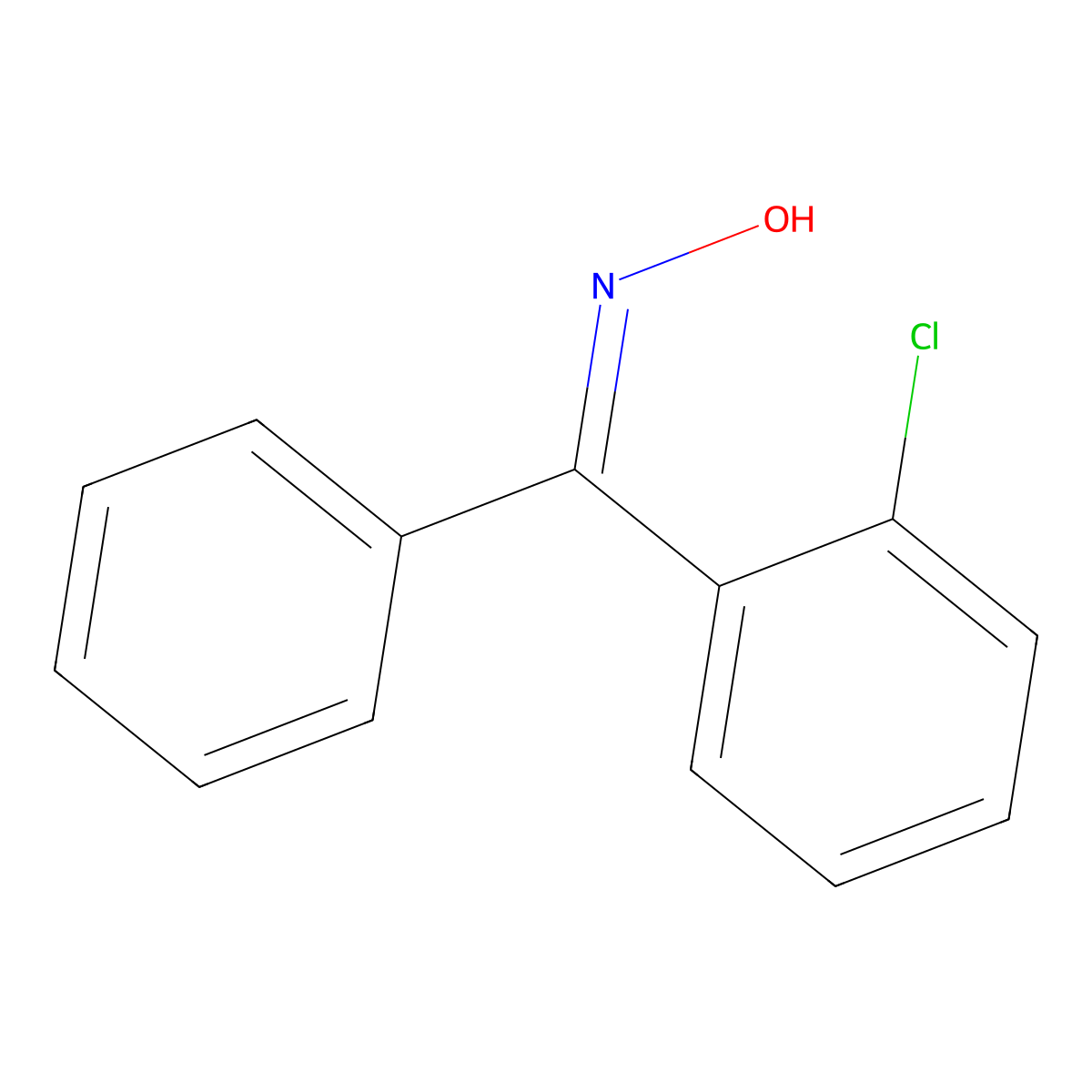 Methanone, (2-chlorophenyl)phenyl-, oxime molecular structure, CAS 71225-69-9