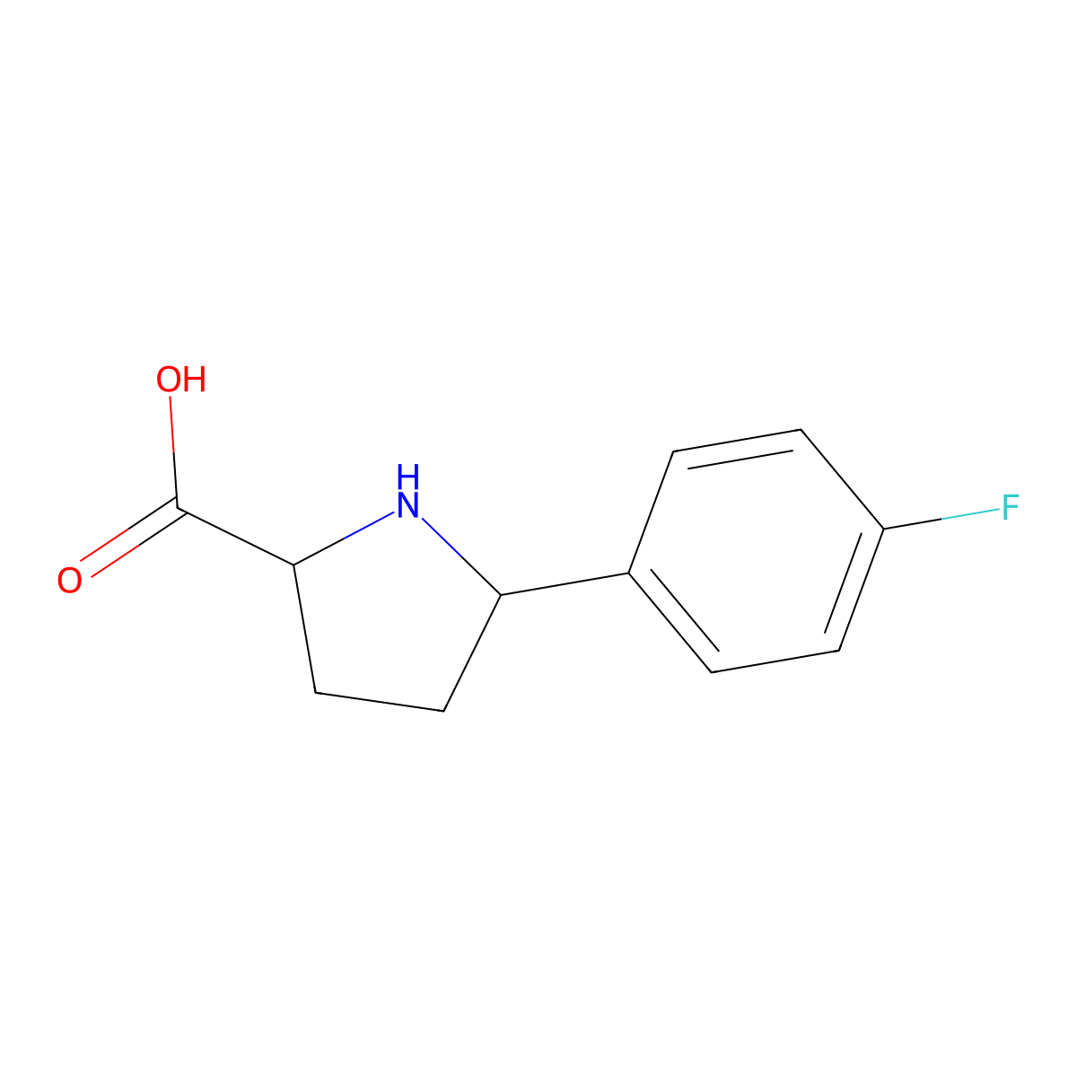 5-(4-Fluorophenyl)pyrrolidine-2-carboxylic acid molecular structure, CAS 712254-76-7