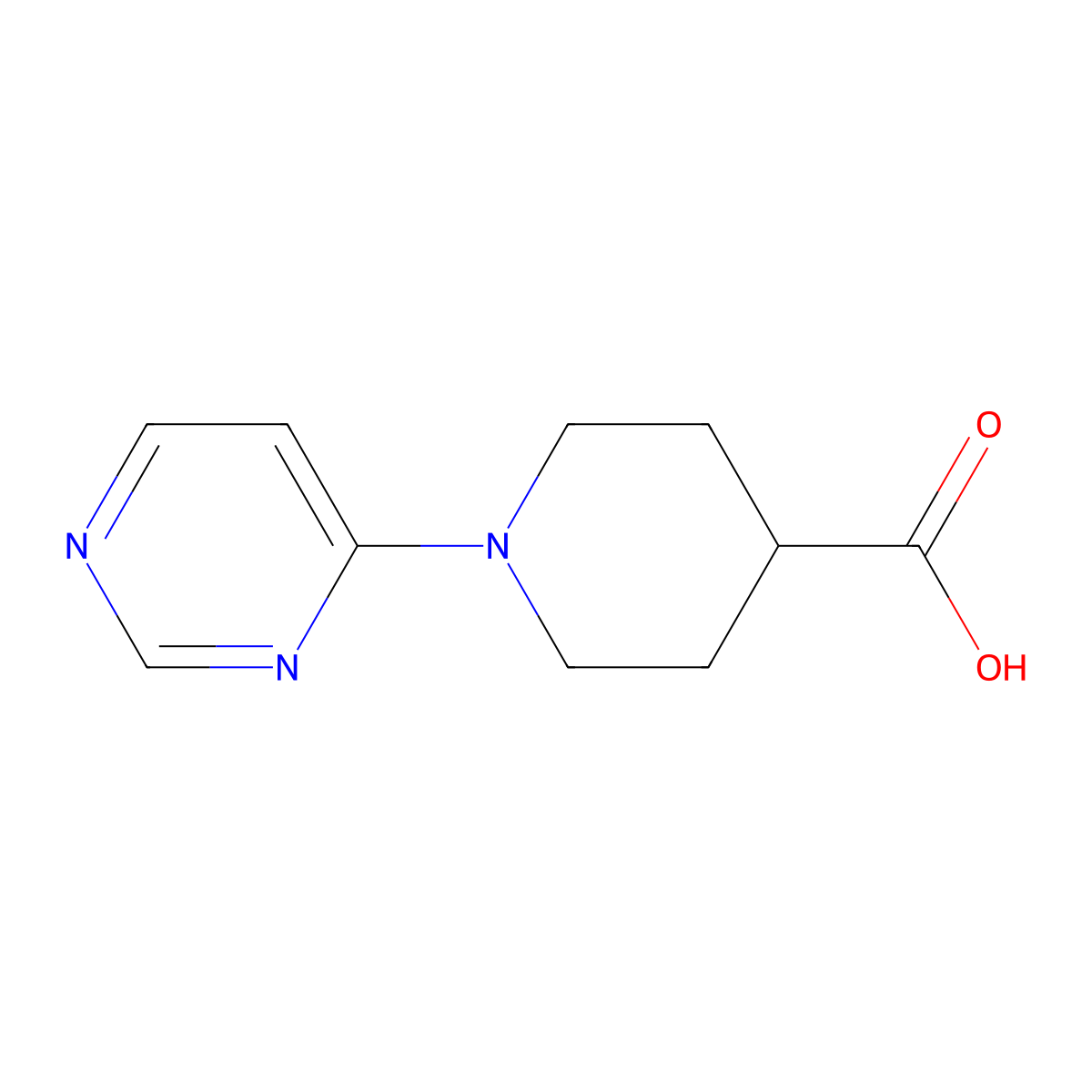1-(Pyrimidin-4-yl)piperidine-4-carboxylic acid molecular structure, CAS 712261-81-9