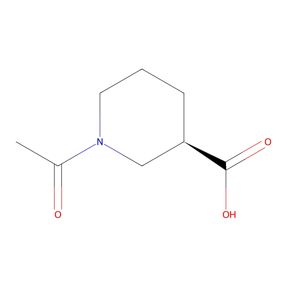 (3R)-1-acetylpiperidine-3-carboxylic Acid molecular structure, CAS 712270-39-8