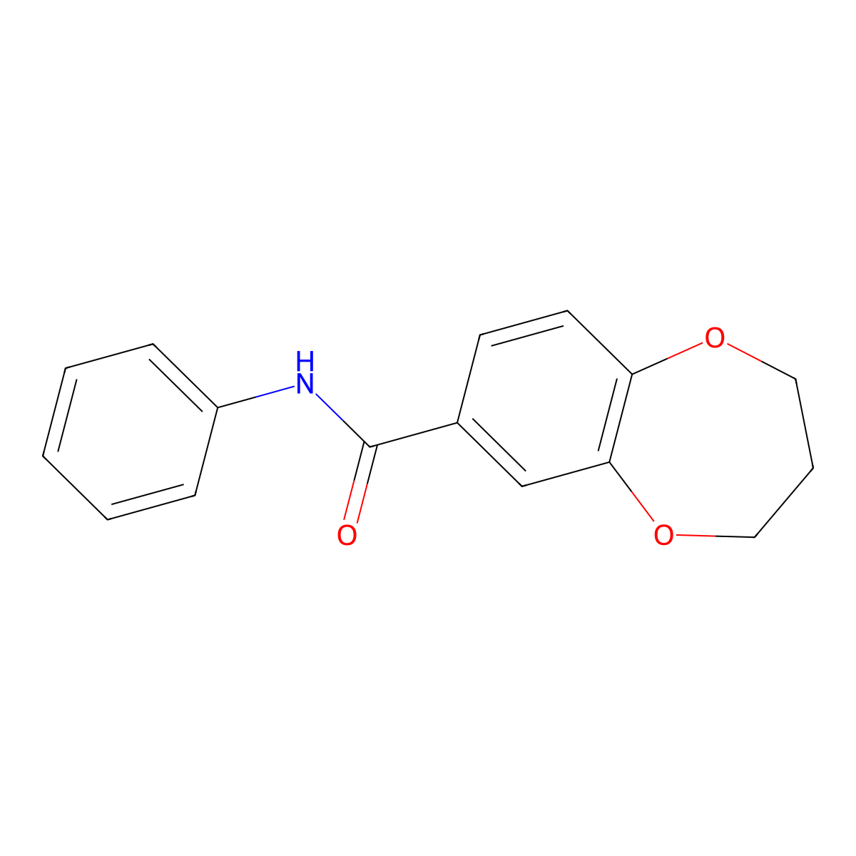 N-phenyl-3,4-dihydro-2H-1,5-benzodioxepine-7-carboxamide molecular structure, CAS 712271-19-7