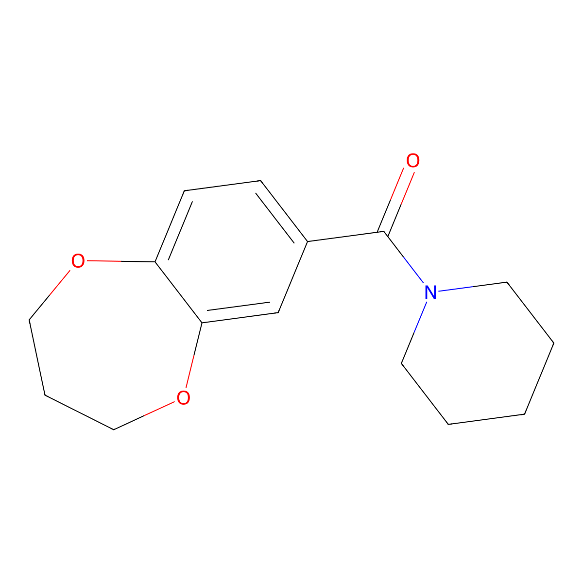 3,4-dihydro-2H-1,5-benzodioxepin-7-yl(piperidin-1-yl)methanone molecular structure, CAS 712271-43-7