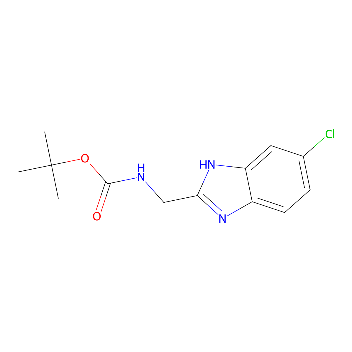 tert-Butyl ((5-chloro-1H-benzo[d]imidazol-2-yl)methyl)carbamate molecular structure, CAS 712275-17-7
