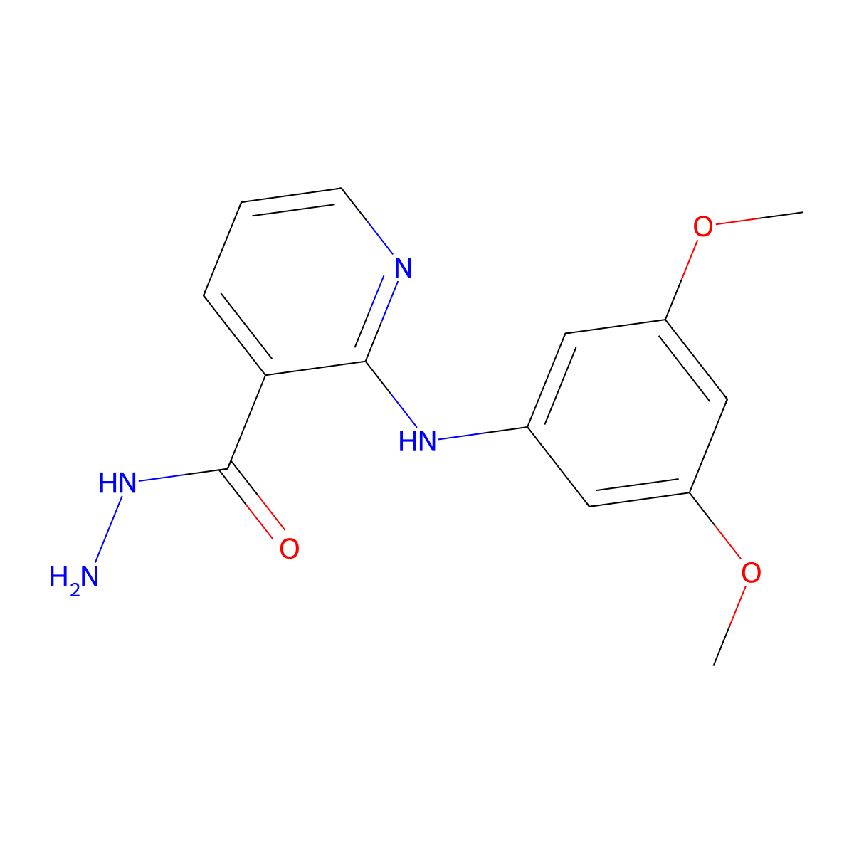 2-(3,5-Dimethoxyphenylamino)-nicotinic hydrazide molecular structure, CAS 712277-68-4