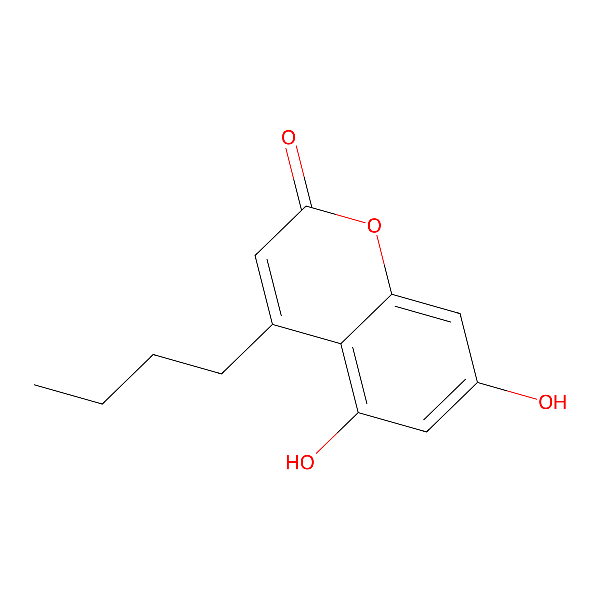 4-butyl-5,7-dihydroxy-2H-chromen-2-one molecular structure, CAS 712281-80-6
