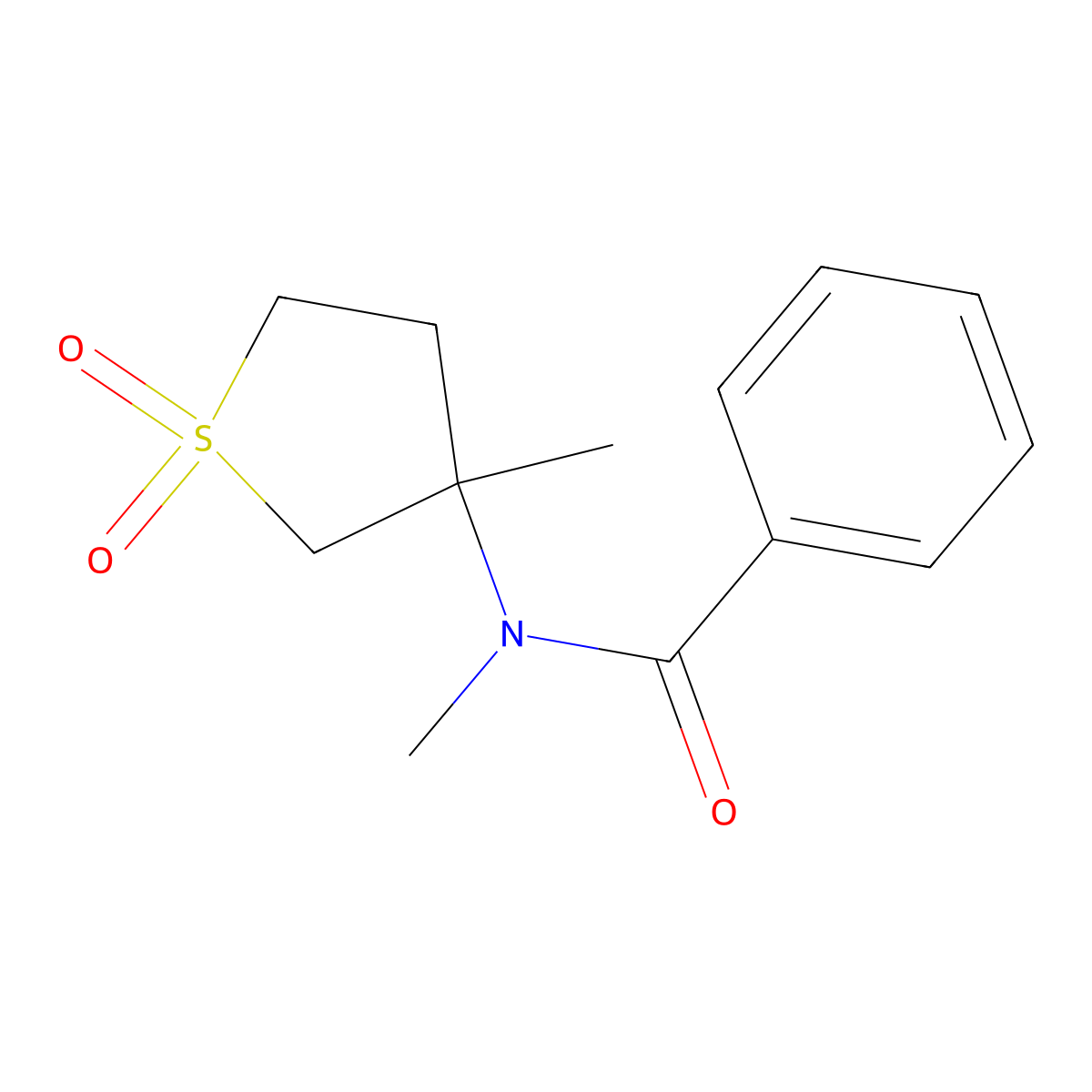 N-methyl-N-(3-methyl-1,1-dioxidotetrahydro-3-thienyl)benzamide molecular structure, CAS 712282-06-9