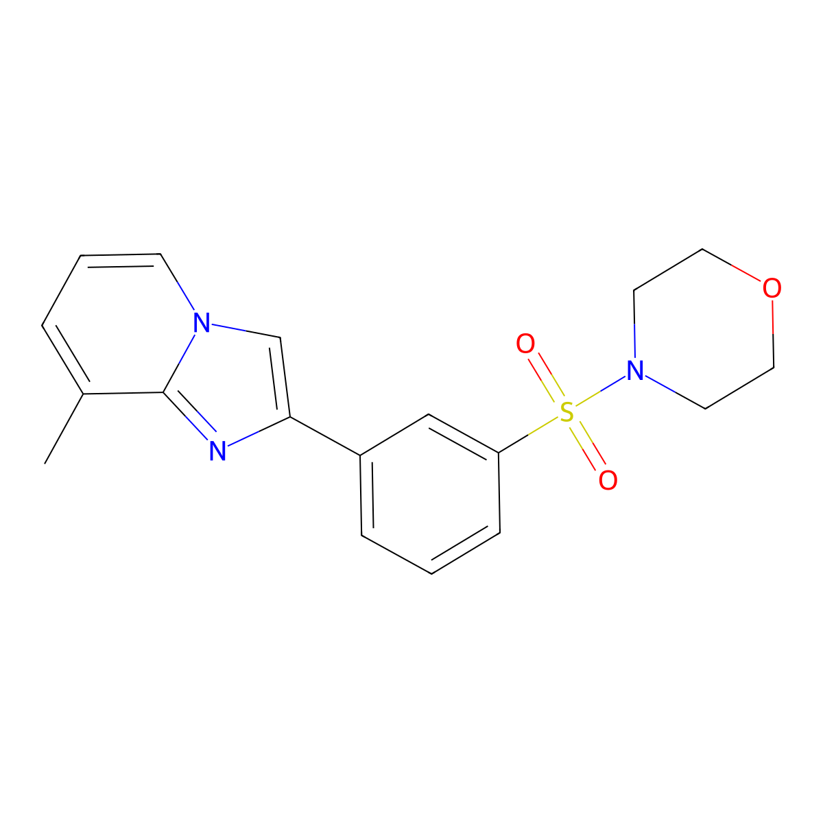 4-[3-(8-Methylimidazo[1,2-a]pyridin-2-yl)phenyl]sulfonylmorpholine molecular structure, CAS 712282-18-3