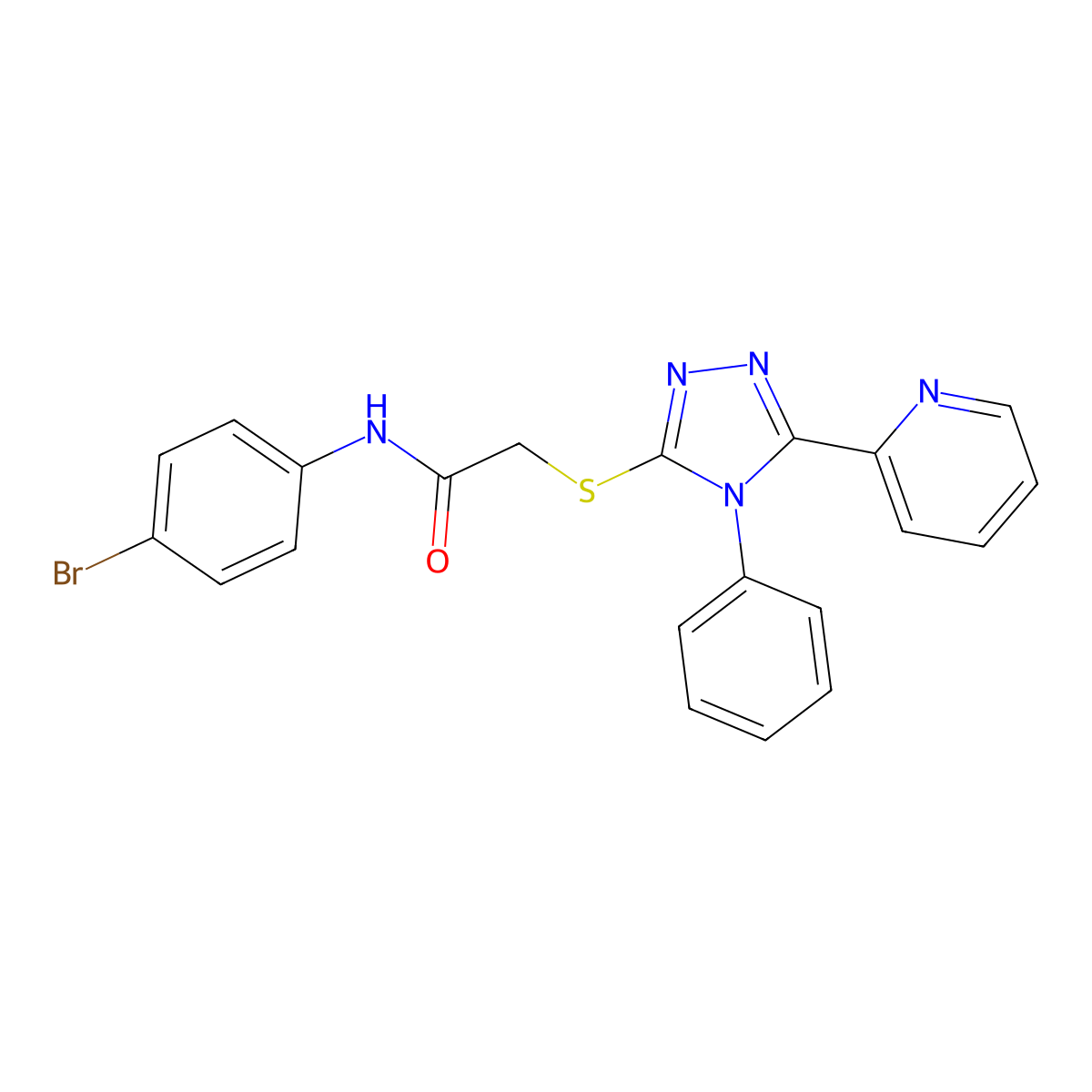 N-(4-bromophenyl)-2-[(4-phenyl-5-pyridin-2-yl-1,2,4-triazol-3-yl)sulfanyl]acetamide molecular structure, CAS 712282-56-9