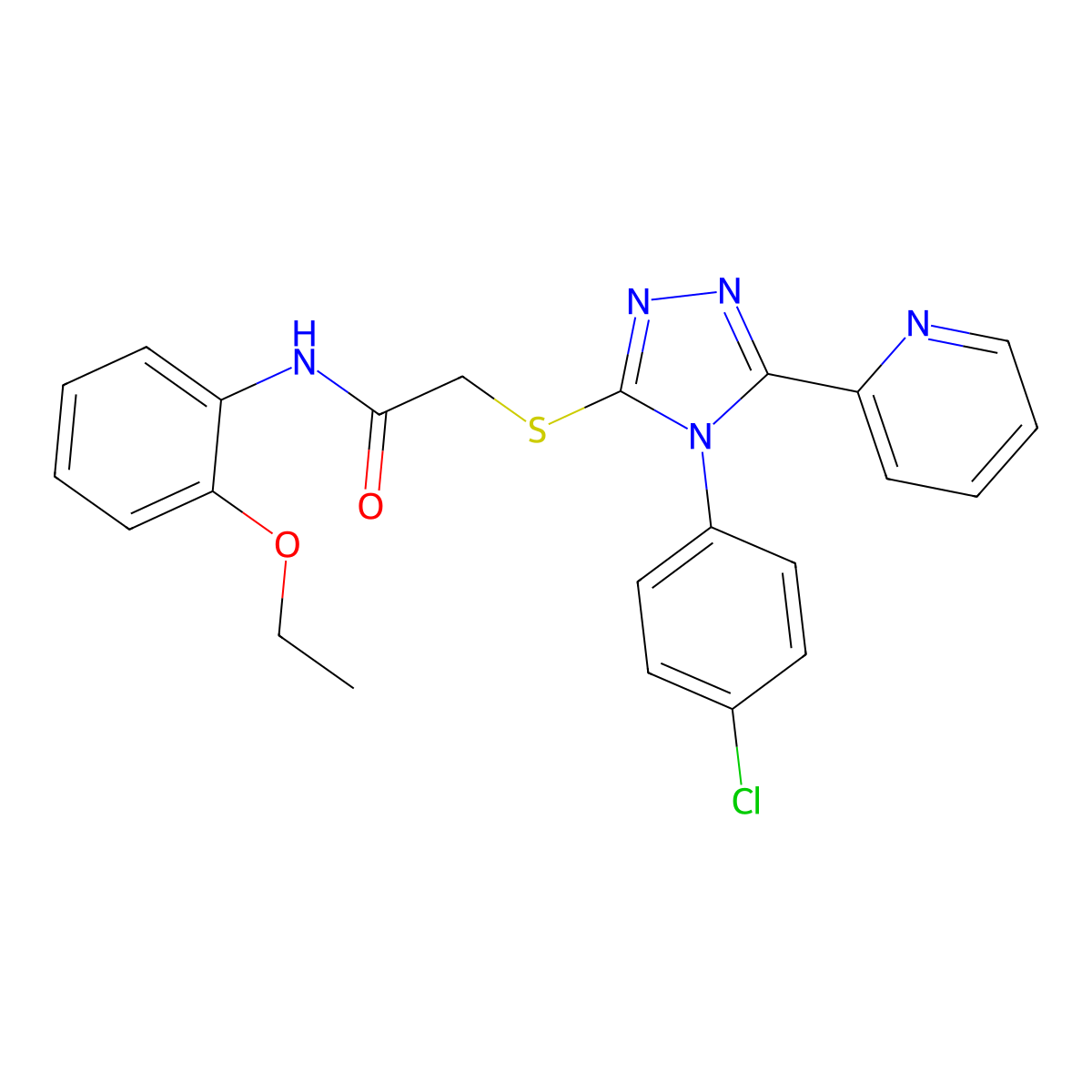 2-[[4-(4-chlorophenyl)-5-pyridin-2-yl-1,2,4-triazol-3-yl]sulfanyl]-N-(2-ethoxyphenyl)acetamide molecular structure, CAS 712282-75-2