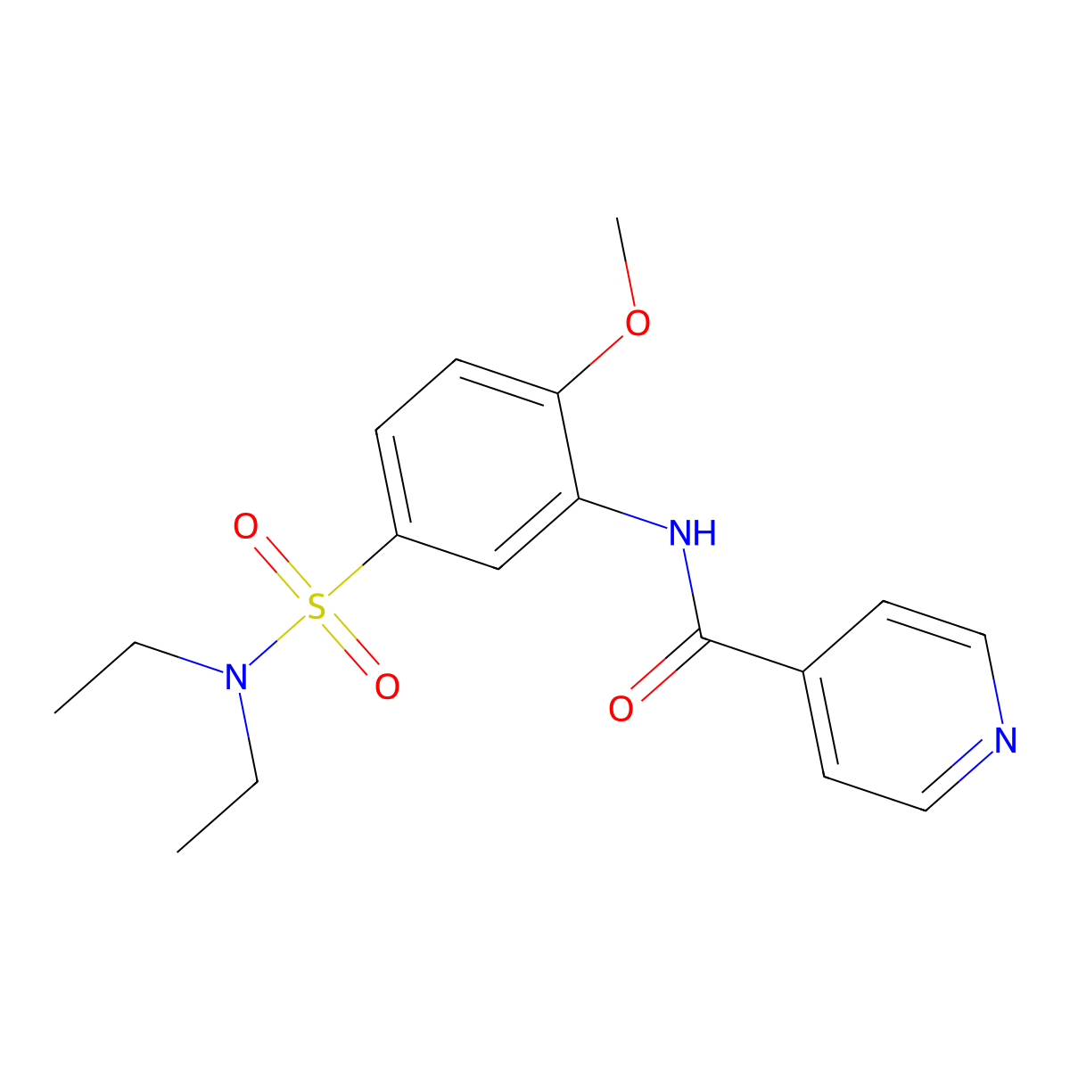 N-[5-(diethylsulfamoyl)-2-methoxyphenyl]pyridine-4-carboxamide molecular structure, CAS 712284-15-6