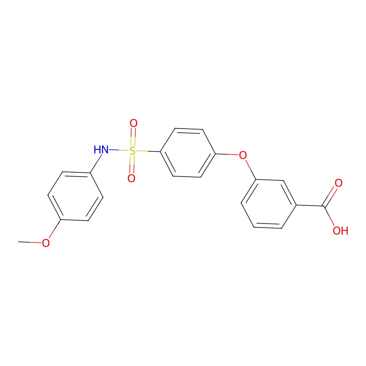 3-{4-[(4-Methoxyanilino)sulfonyl]phenoxy}benzoic acid molecular structure, CAS 712284-16-7