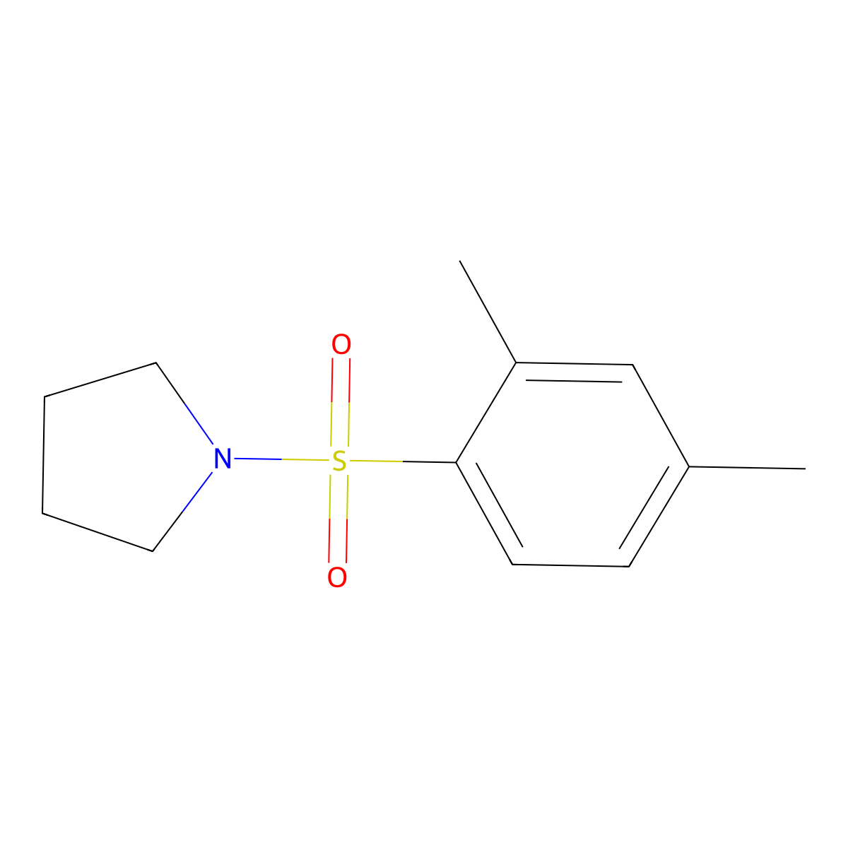 1-(2,4-Dimethylphenyl)sulfonylpyrrolidine molecular structure, CAS 712284-19-0