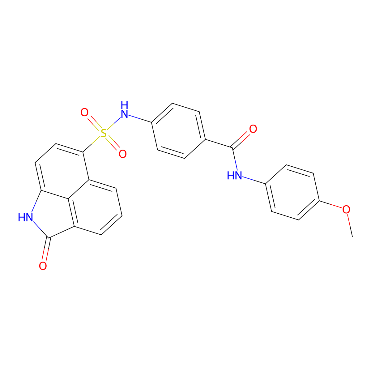 N-(4-methoxyphenyl)-4-{[(2-oxo-1,2-dihydrobenzo[cd]indol-6-yl)sulfonyl]amino}benzamide molecular structure, CAS 712284-22-5