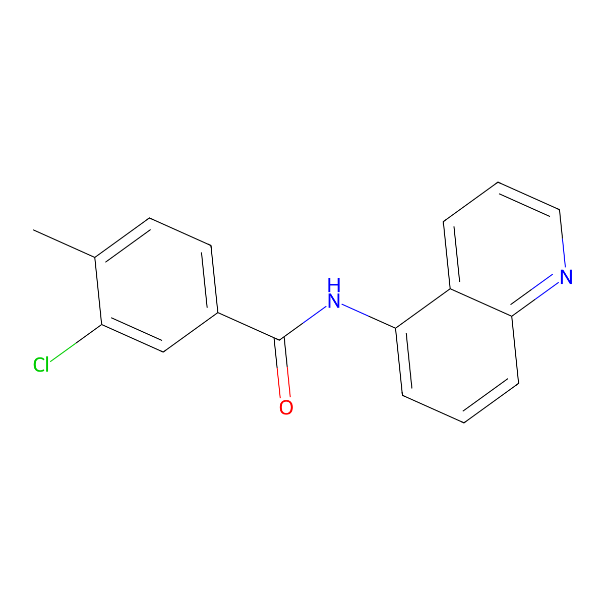 3-chloro-4-methyl-N-(5-quinolinyl)benzamide molecular structure, CAS 712284-28-1