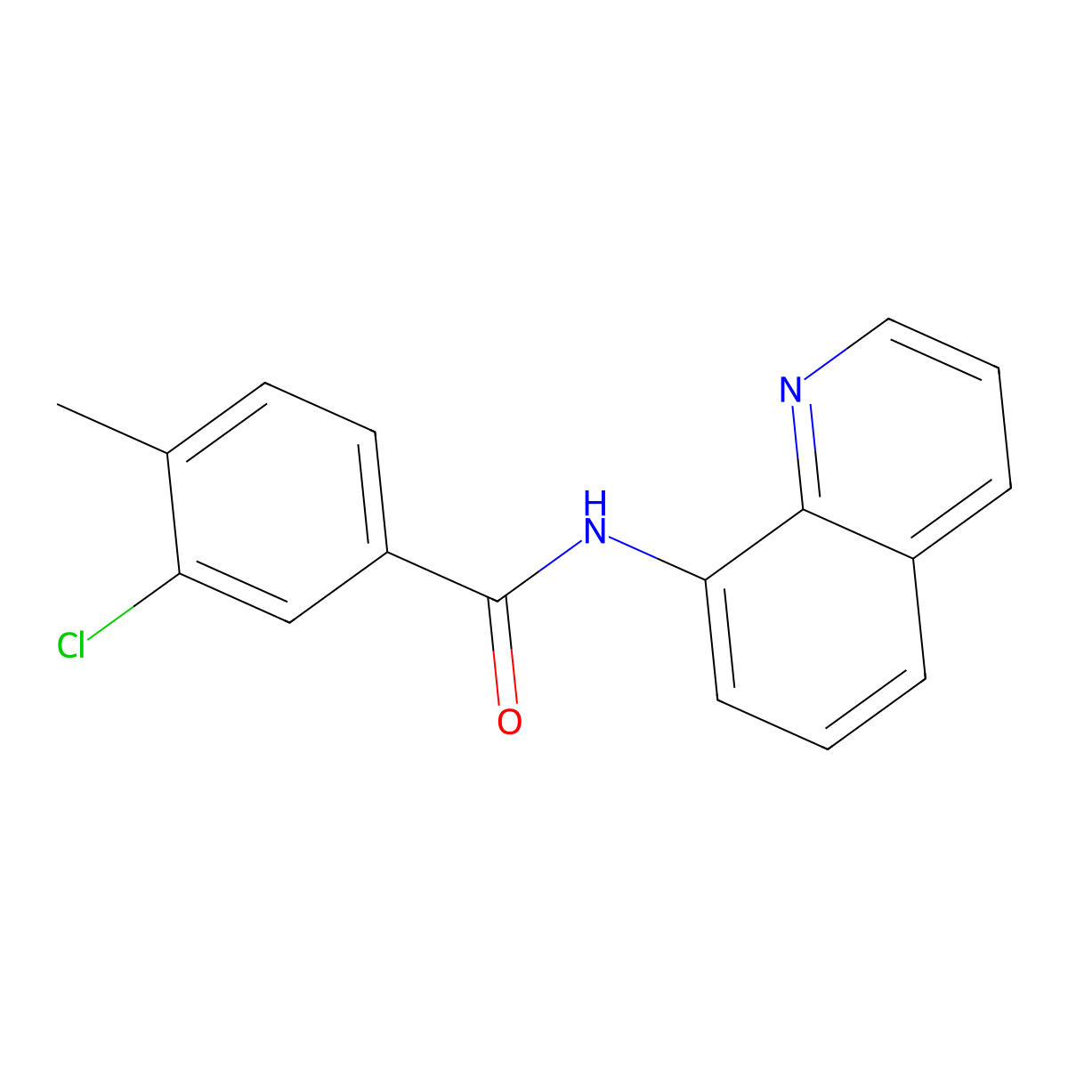 3-chloro-4-methyl-N-quinolin-8-ylbenzamide molecular structure, CAS 712284-29-2