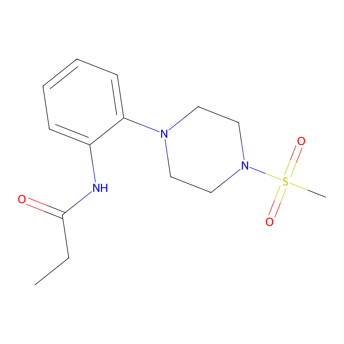 N-[2-(4-methylsulfonylpiperazin-1-yl)phenyl]propanamide molecular structure, CAS 712284-42-9