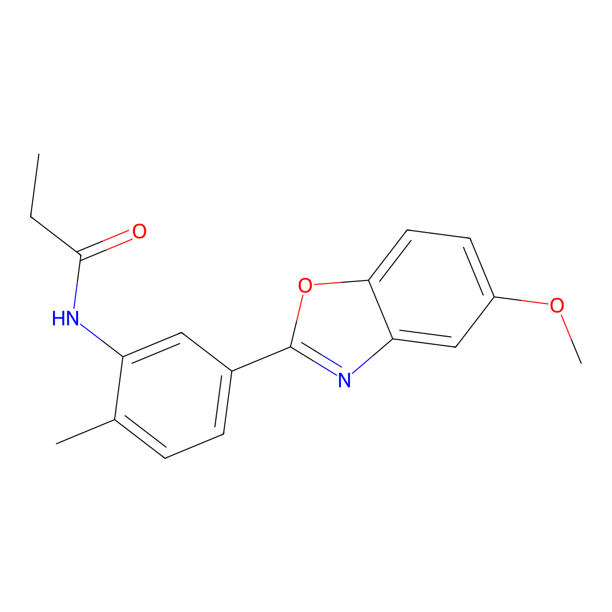 N-[5-(5-methoxy-1,3-benzoxazol-2-yl)-2-methylphenyl]propanamide molecular structure, CAS 712284-43-0