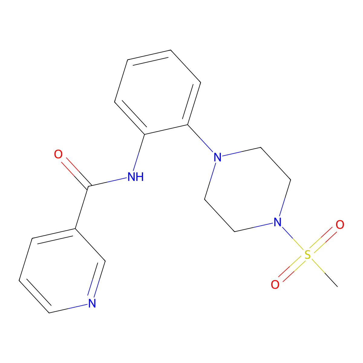 N-{2-[4-(methylsulfonyl)-1-piperazinyl]phenyl}nicotinamide molecular structure, CAS 712284-50-9