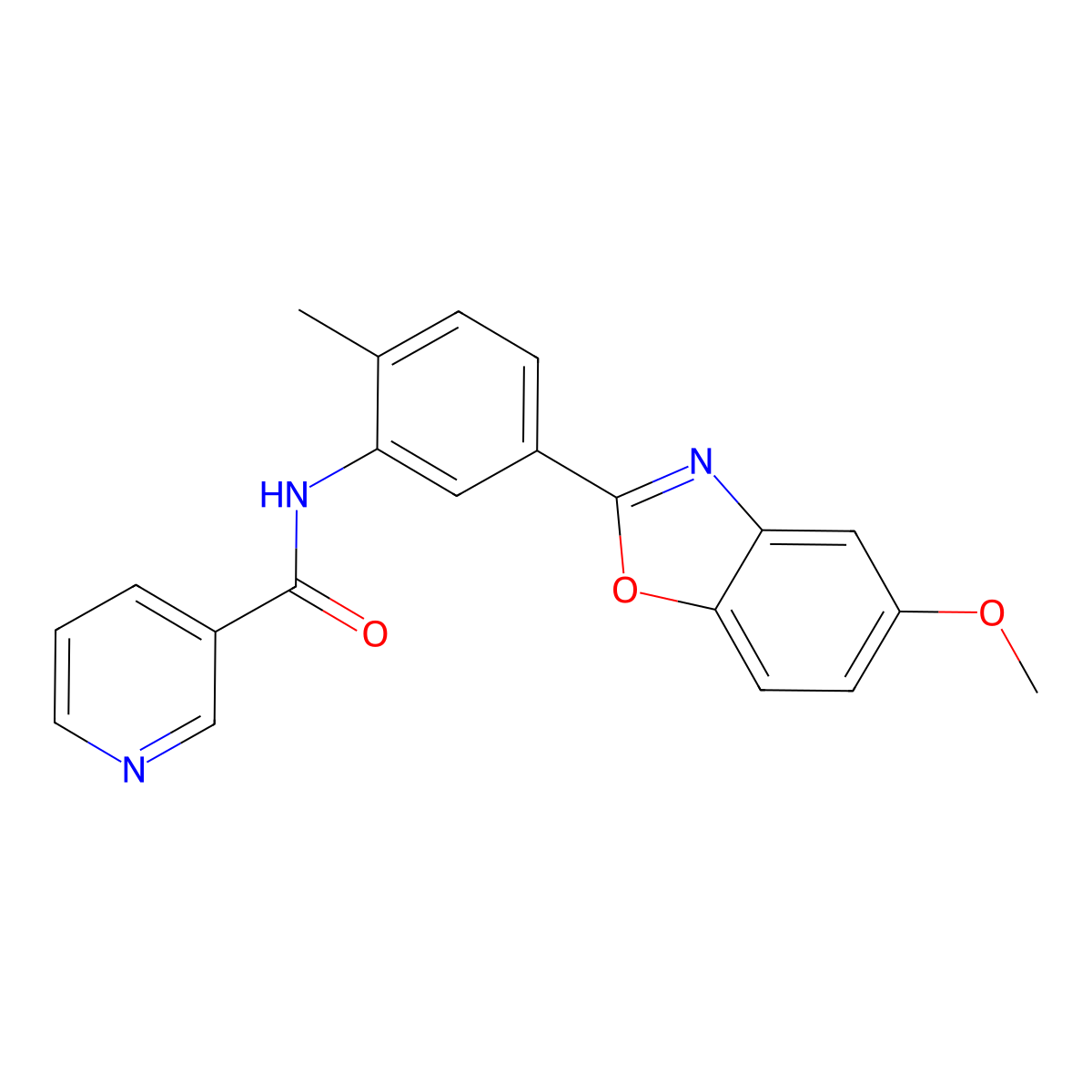 N-[5-(5-methoxy-1,3-benzoxazol-2-yl)-2-methylphenyl]pyridine-3-carboxamide molecular structure, CAS 712284-51-0