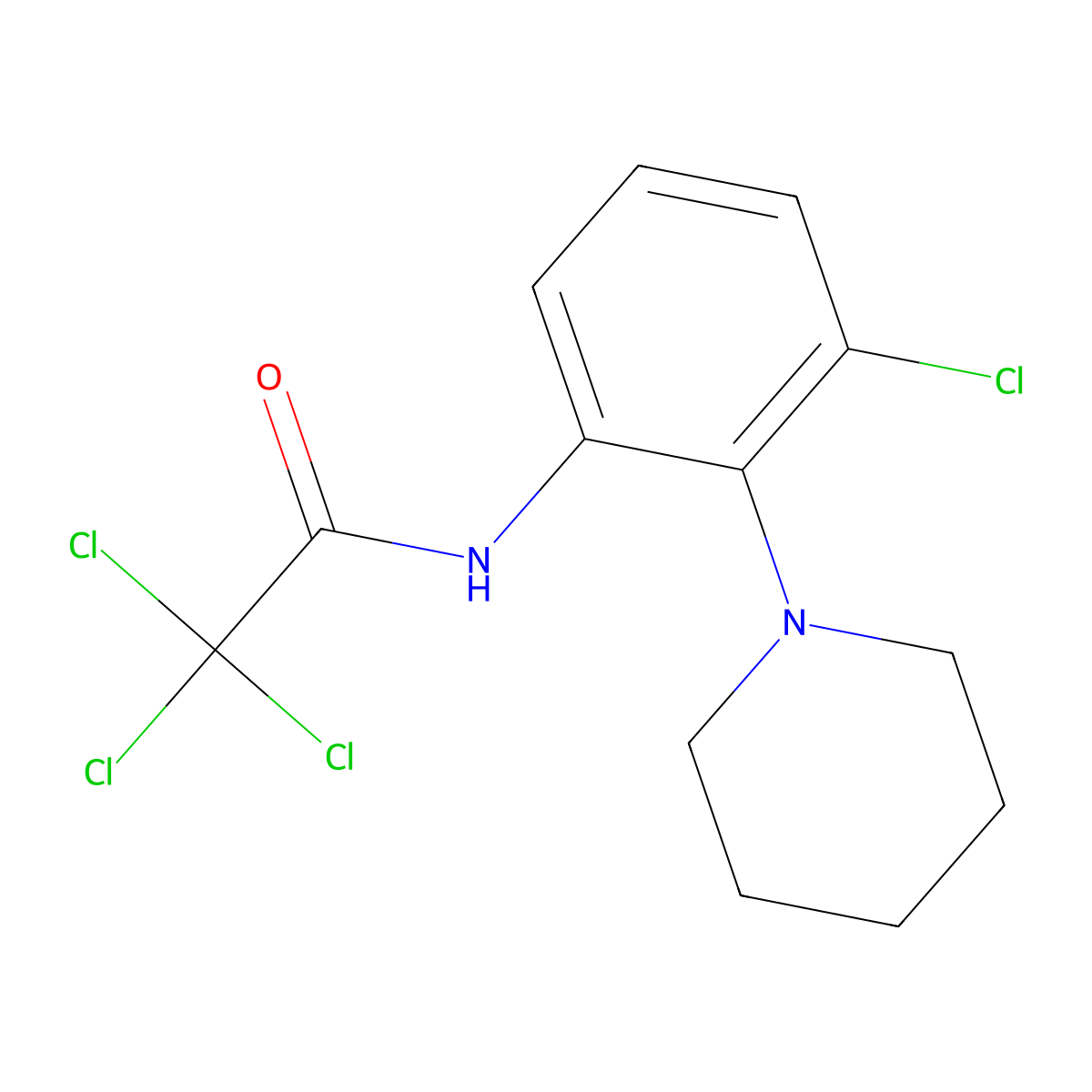 2,2,2-trichloro-N-(3-chloro-2-piperidin-1-ylphenyl)acetamide molecular structure, CAS 712284-54-3