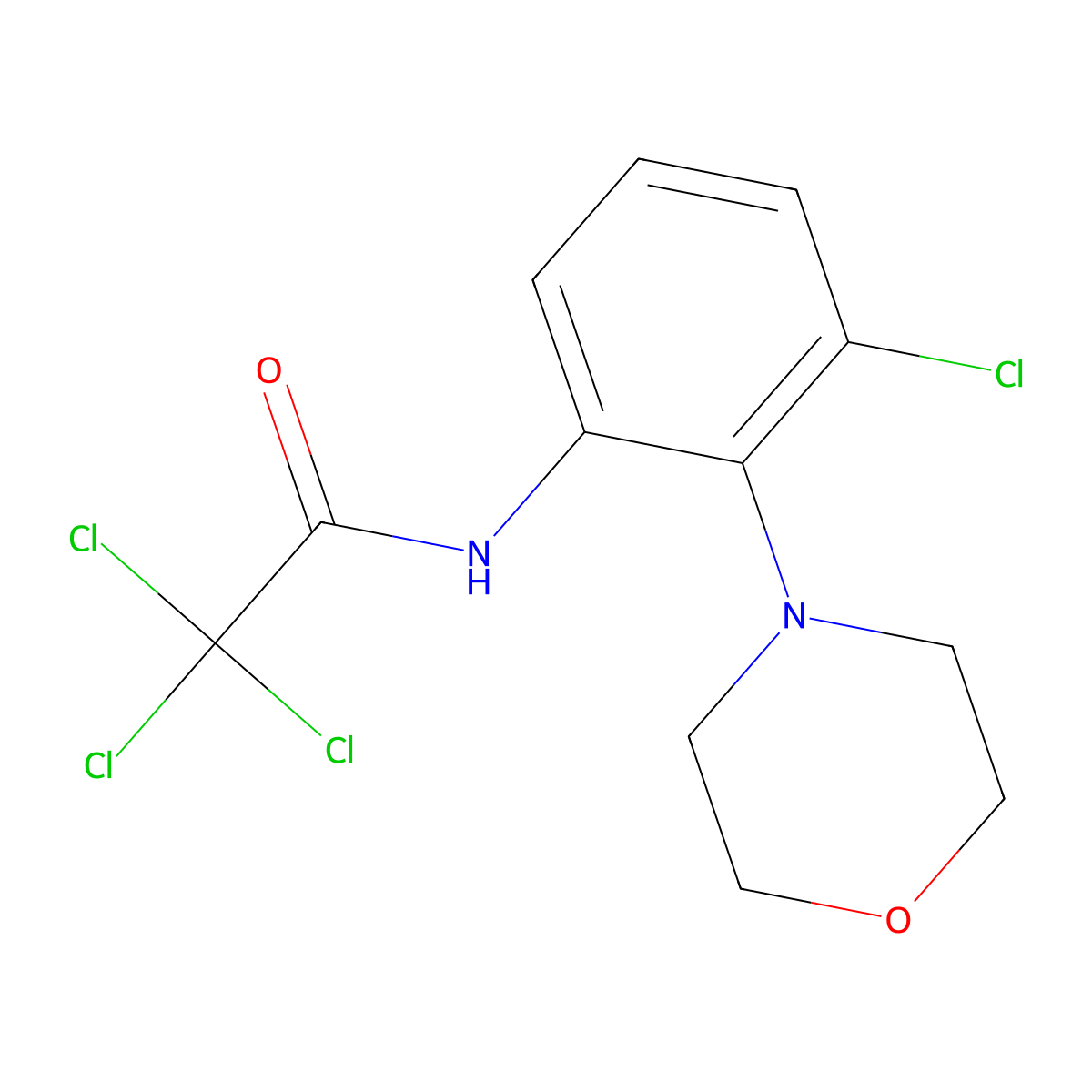 2,2,2-trichloro-N-(3-chloro-2-morpholin-4-ylphenyl)acetamide molecular structure, CAS 712284-55-4