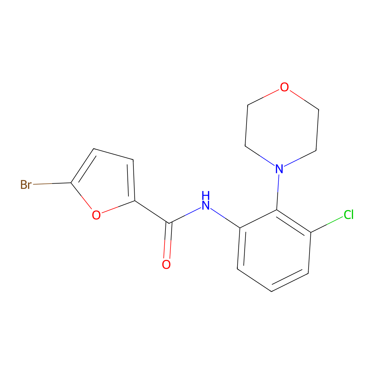 5-bromo-N-(3-chloro-2-morpholin-4-ylphenyl)furan-2-carboxamide molecular structure, CAS 712284-60-1