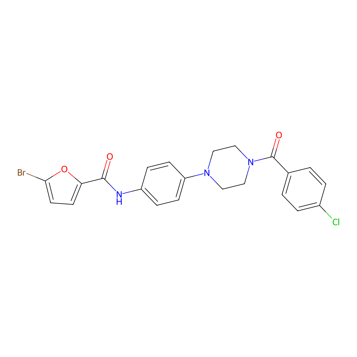 5-bromo-N-{4-[4-(4-chlorobenzoyl)-1-piperazinyl]phenyl}-2-furamide molecular structure, CAS 712284-63-4