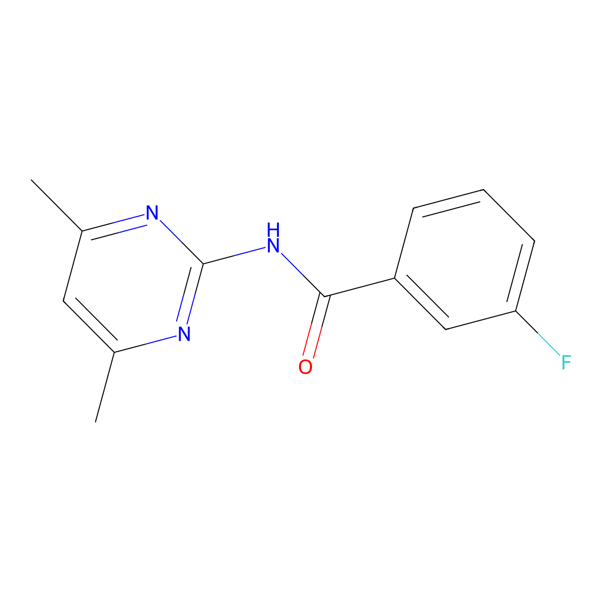 N-(4,6-dimethylpyrimidin-2-yl)-3-fluorobenzamide molecular structure, CAS 712285-63-7