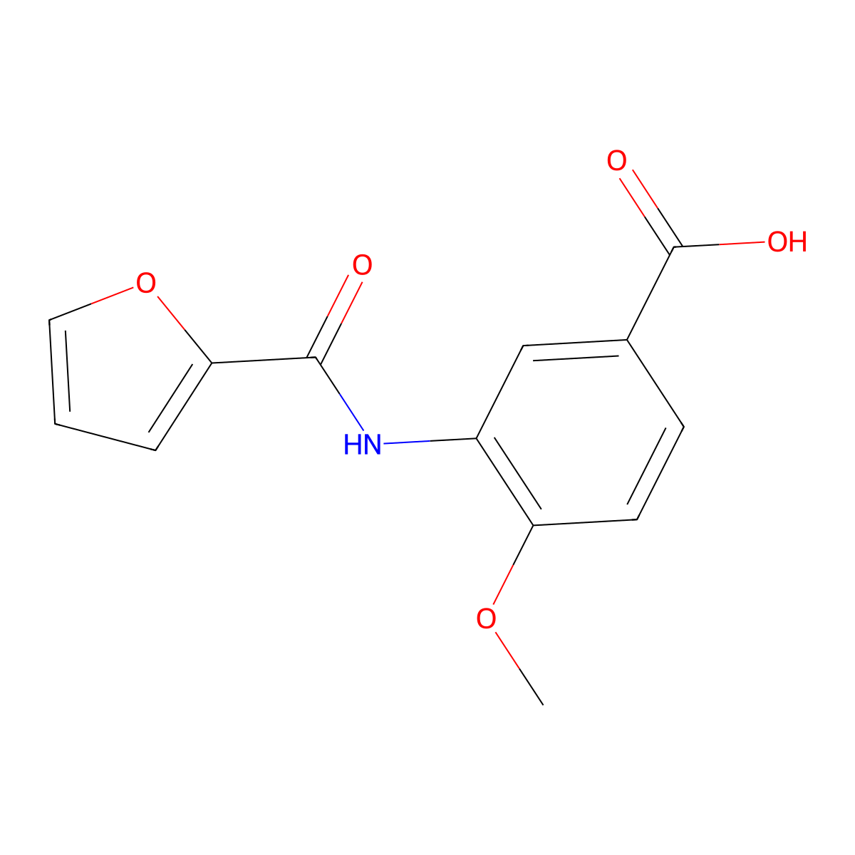 3-(2-Furylcarbonylamino)-4-methoxybenzoic acid molecular structure, CAS 712286-86-7
