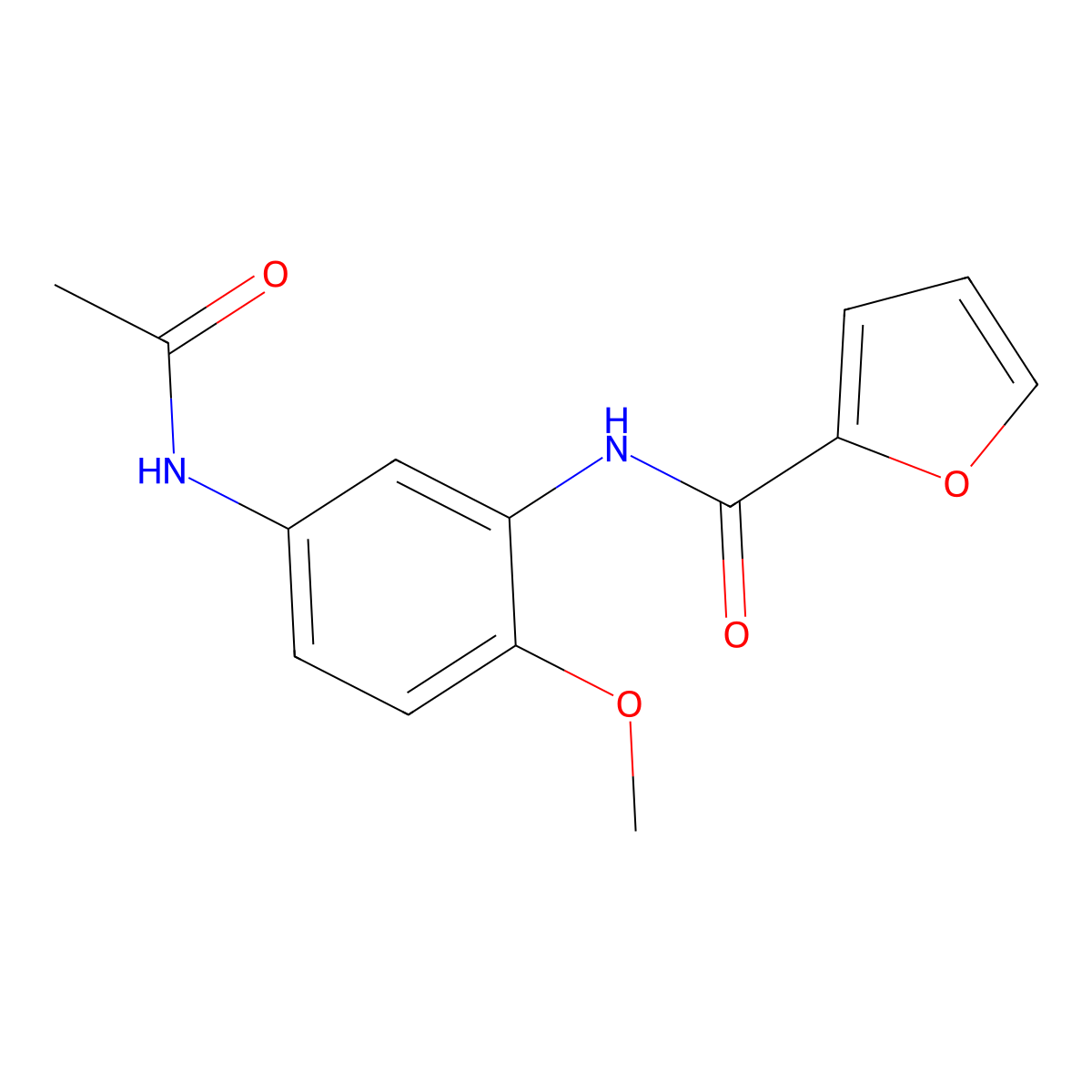 N-(5-acetamido-2-methoxyphenyl)furan-2-carboxamide molecular structure, CAS 712287-13-3